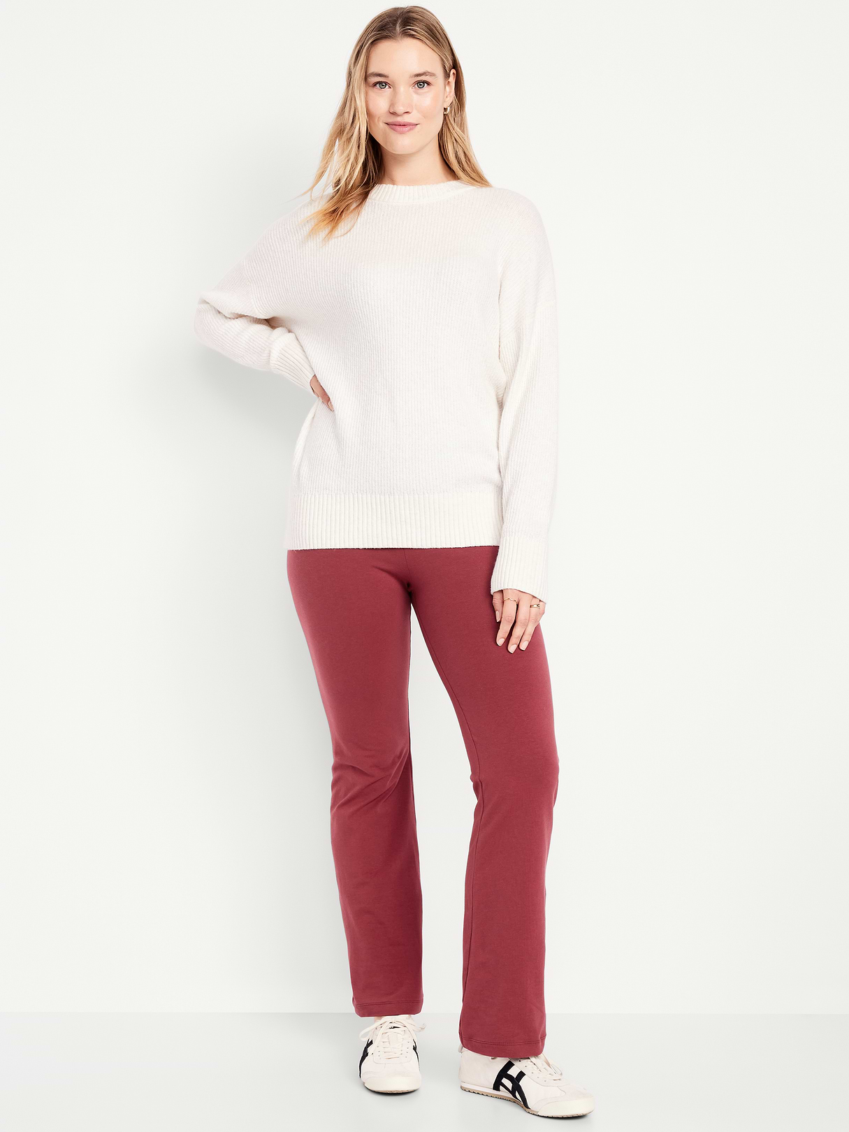High-Waisted Flare Leggings - Red Clover