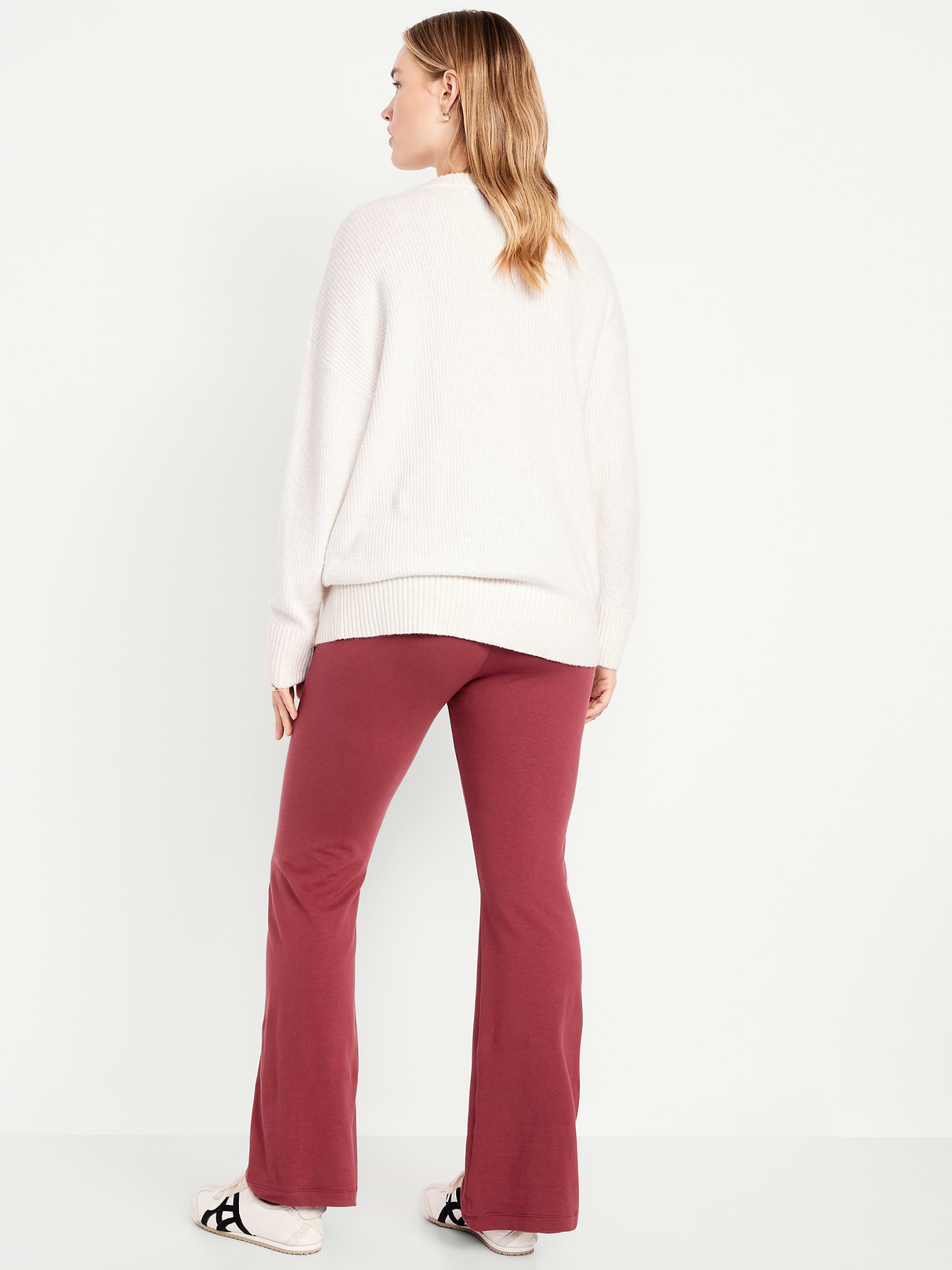 High-Waisted Flare Leggings - Red Clover