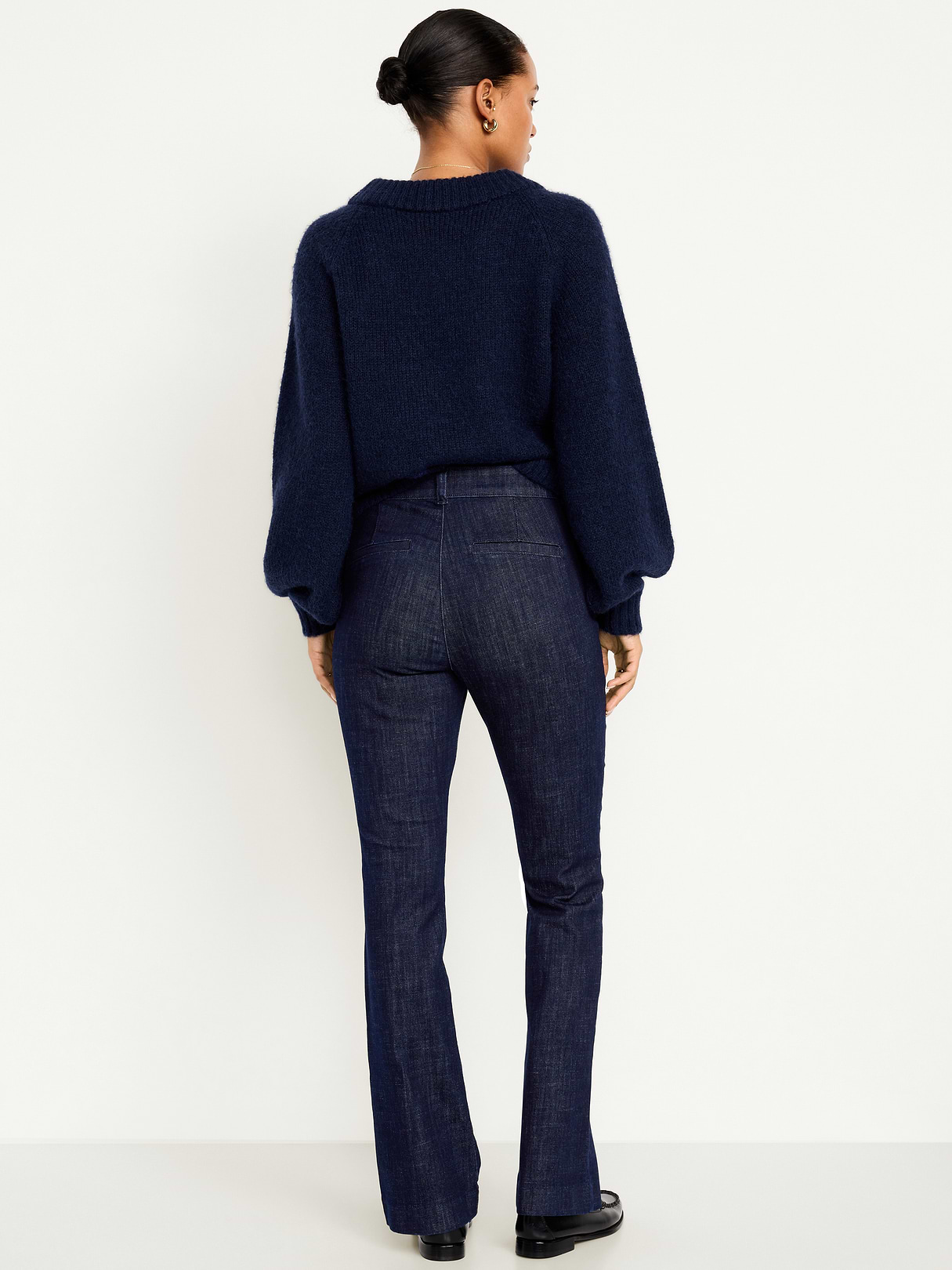 High-Waisted Pixie Flare Pants - Dark Wash
