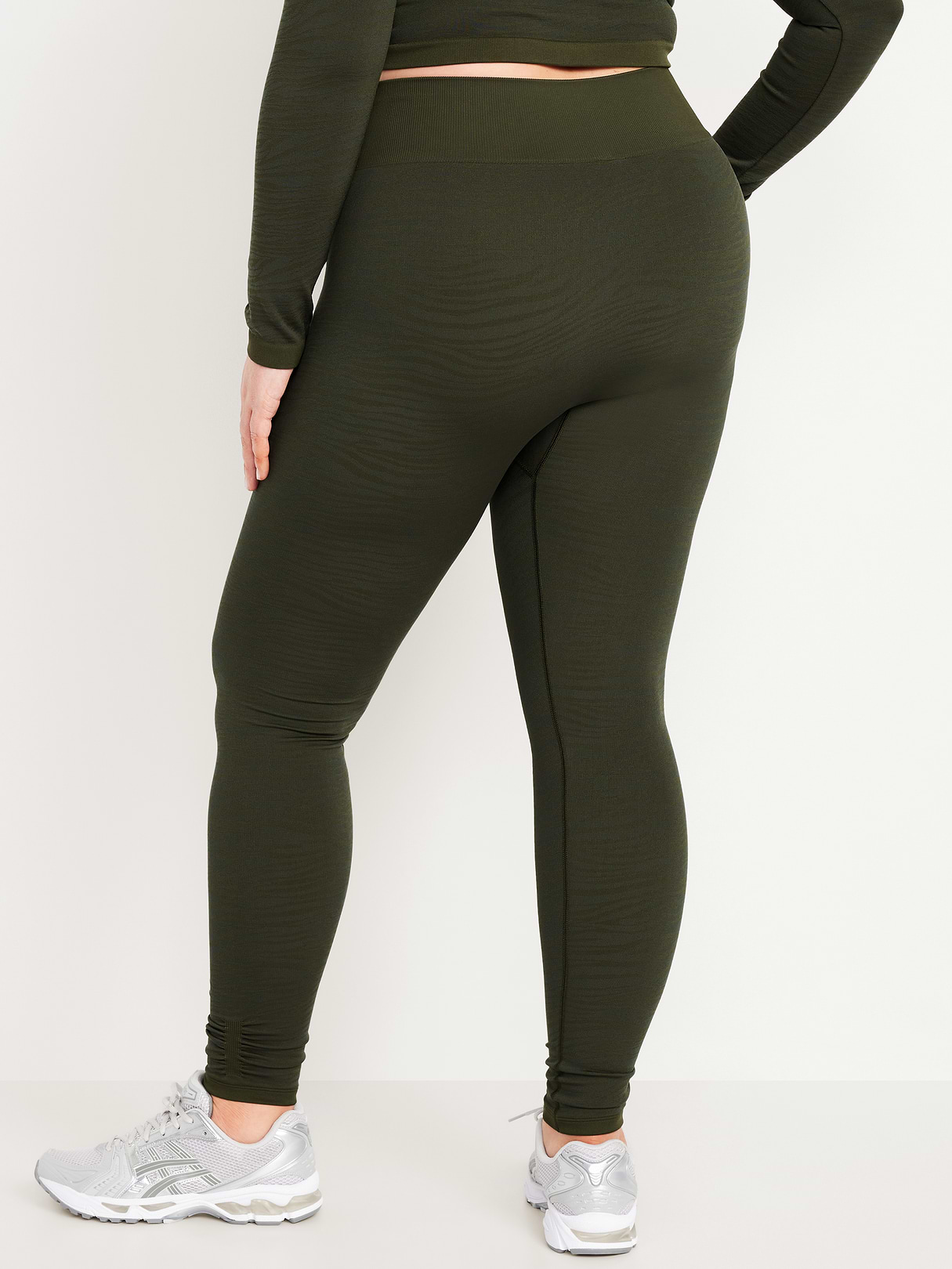 High-Waisted Seamless Jacquard Leggings - Ancient Forest