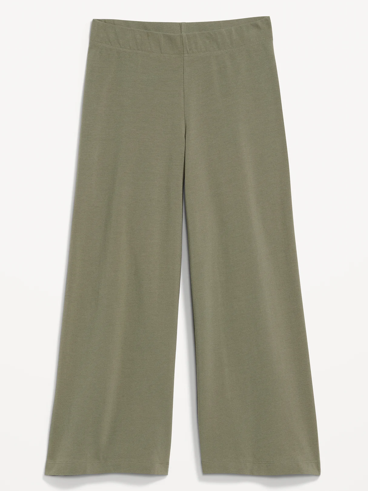 High-Waisted Fashion Wide-Leg Cropped Leggings - Stone Wall