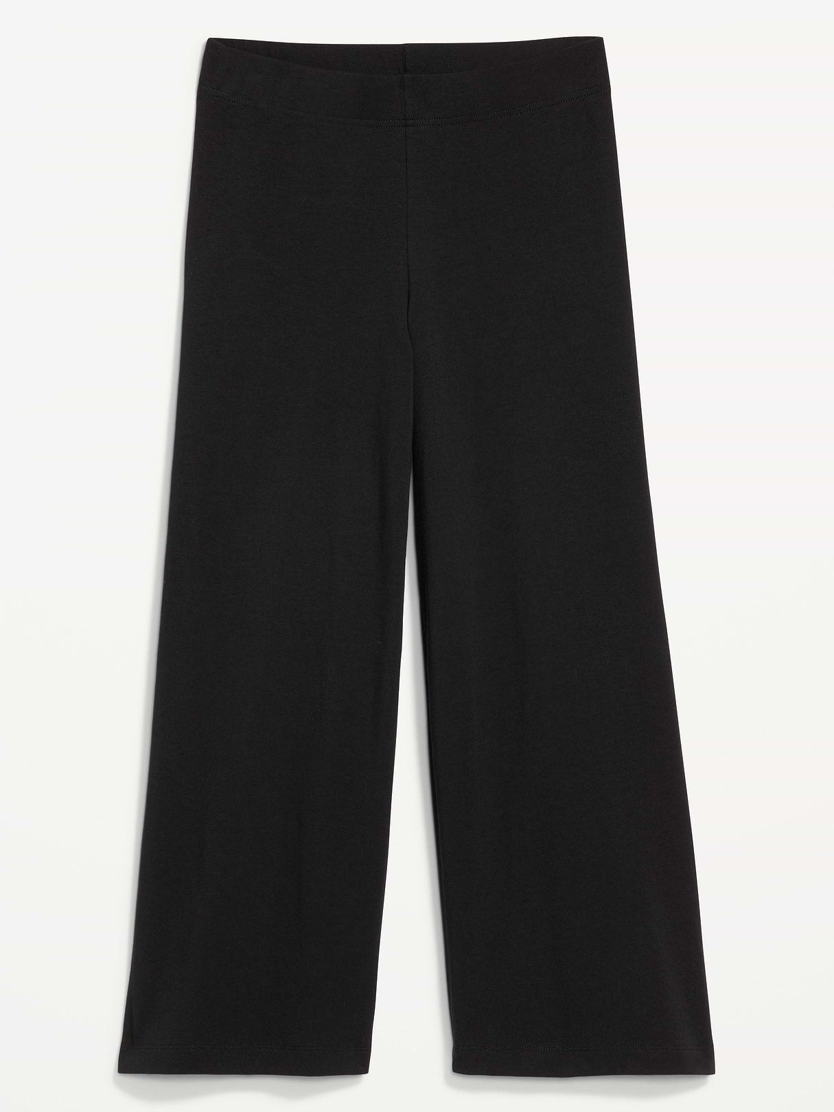 High-Waisted Fashion Wide-Leg Cropped Leggings - BlackJack