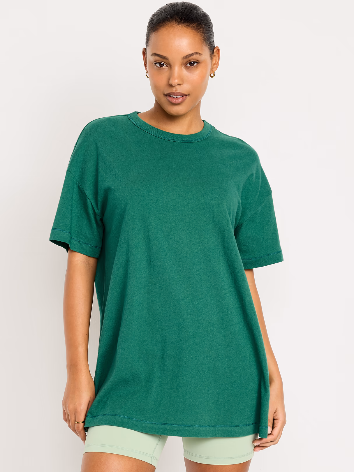 Oversized EveryWear Tunic T-Shirt - Emerald Pigment