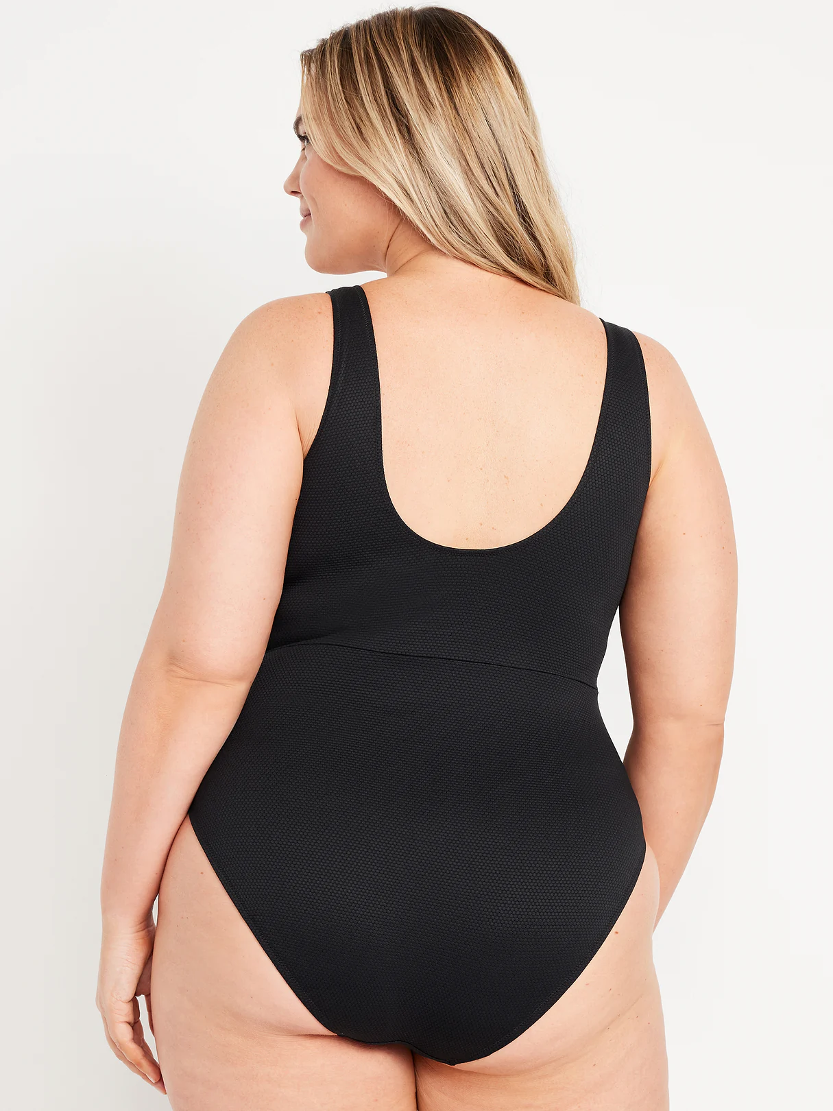 Textured One-Piece Cut-Out Swimsuit - Black Jack