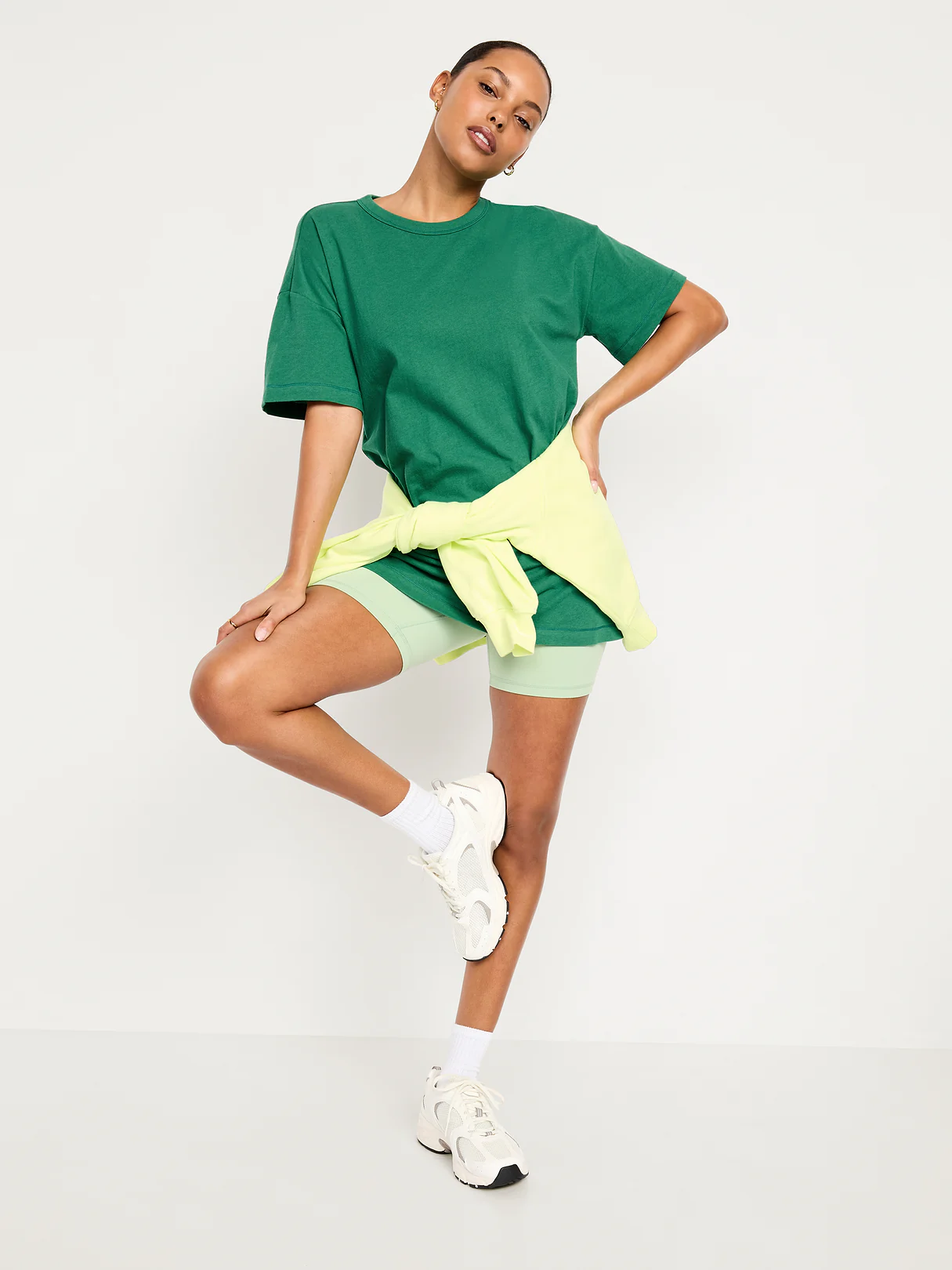 Oversized EveryWear Tunic T-Shirt - Emerald Pigment