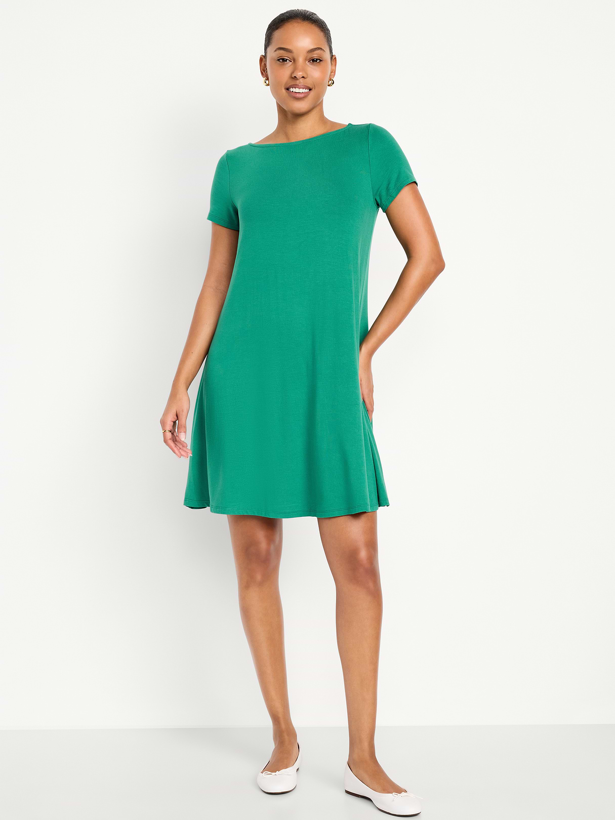 Short-Sleeve Mini Swing Dress - Sugarpine