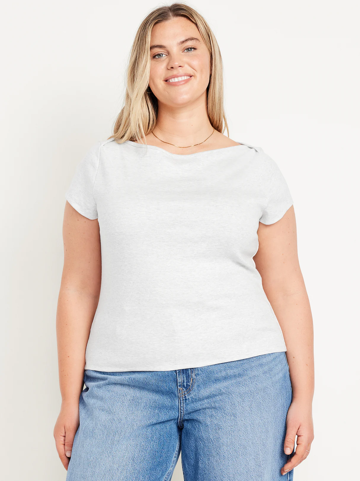 Snug Boatneck T-Shirt - Light Heather Gray