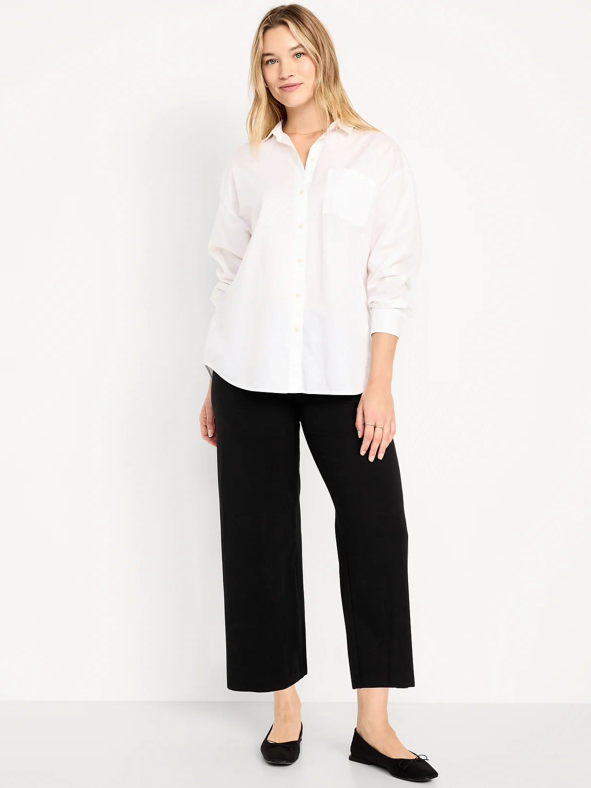 High-Waisted Fashion Wide-Leg Cropped Leggings - BlackJack