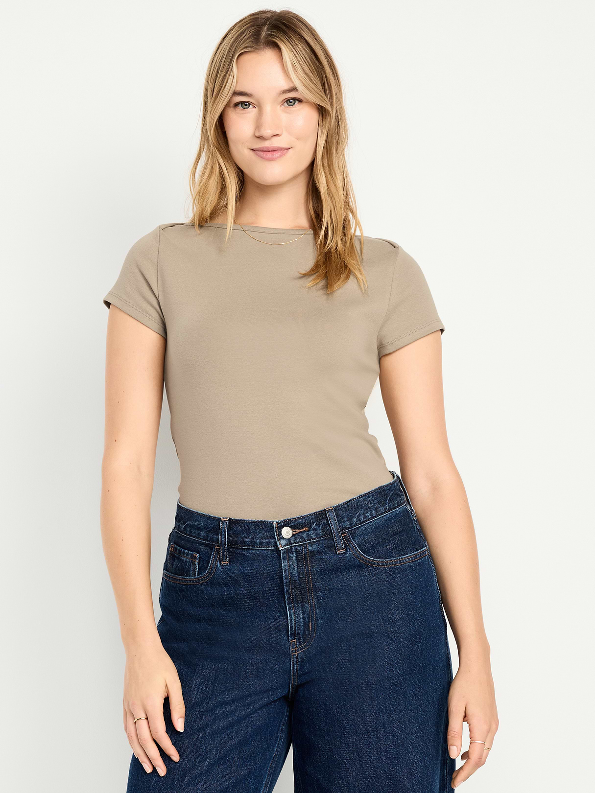 Snug Boatneck T-Shirt - Toasted Almond