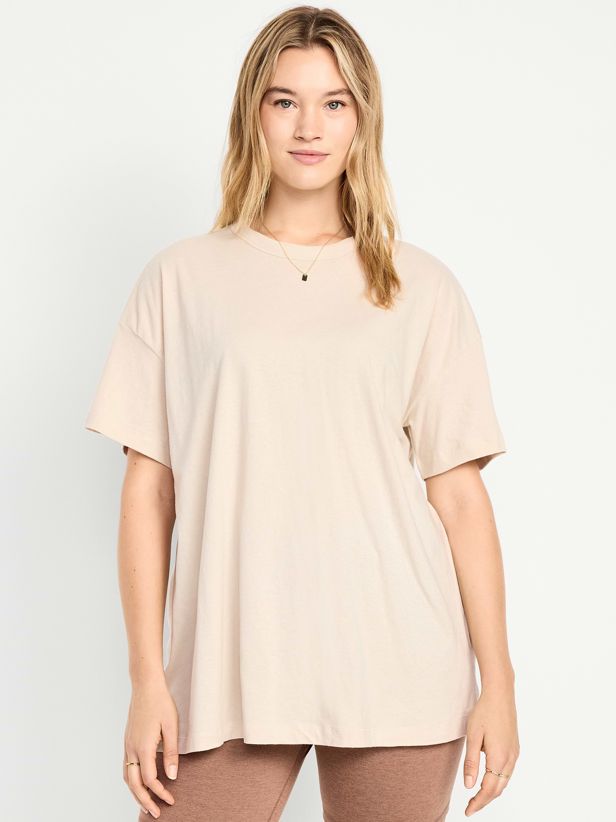 Oversized EveryWear Tunic T-Shirt - Howlite