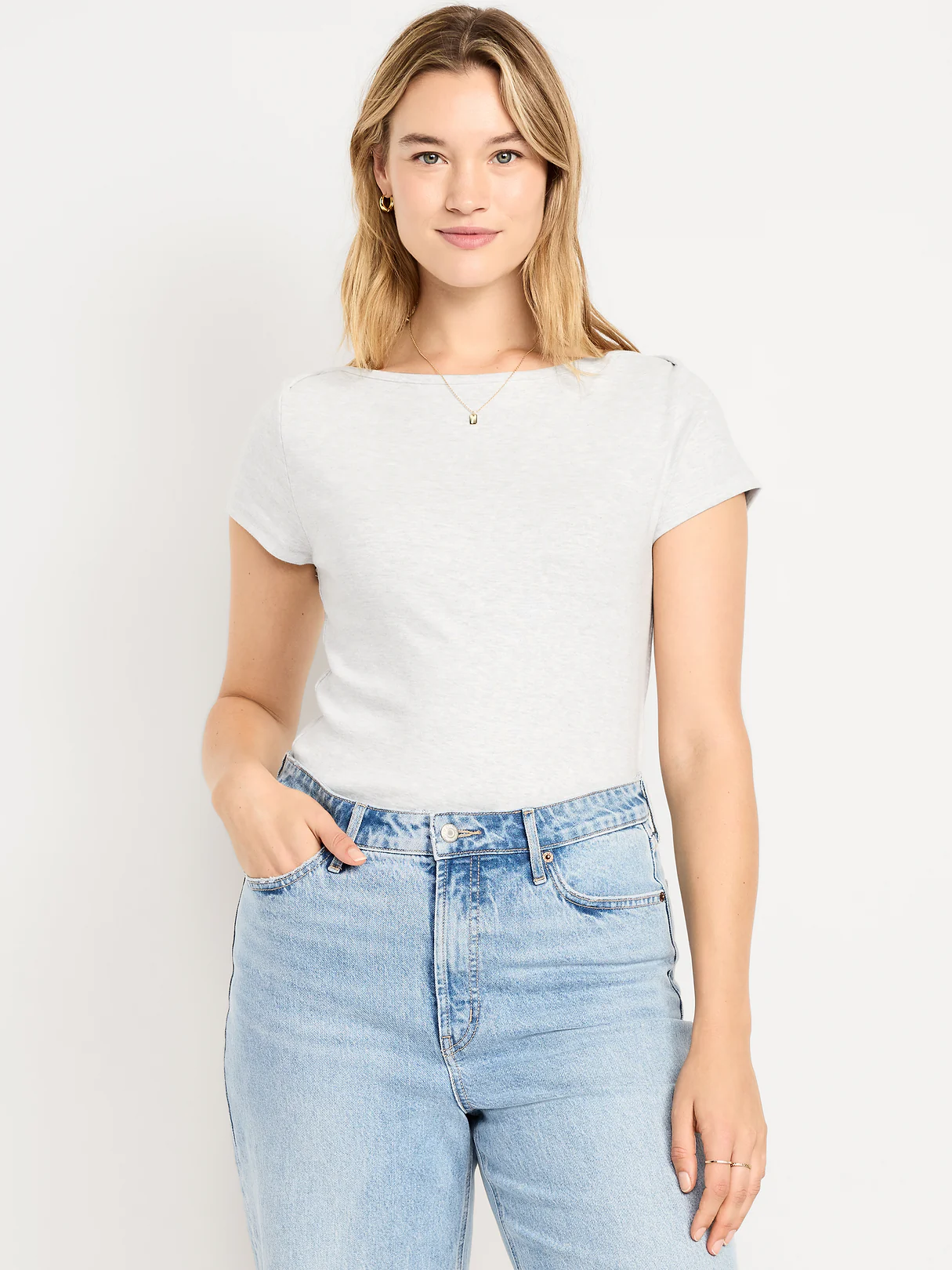 Snug Boatneck T-Shirt - Light Heather Gray