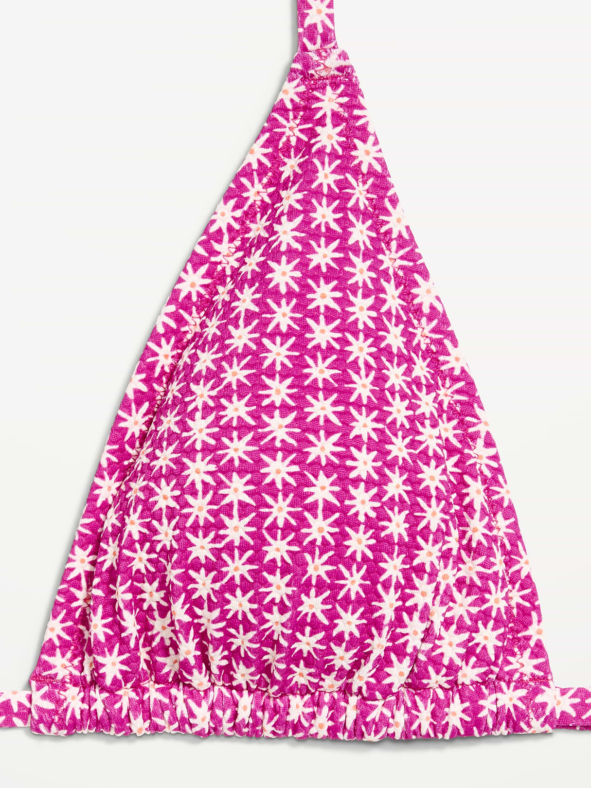 Pique Triangle String Bikini Swim Top - Pink Ditsy Floral