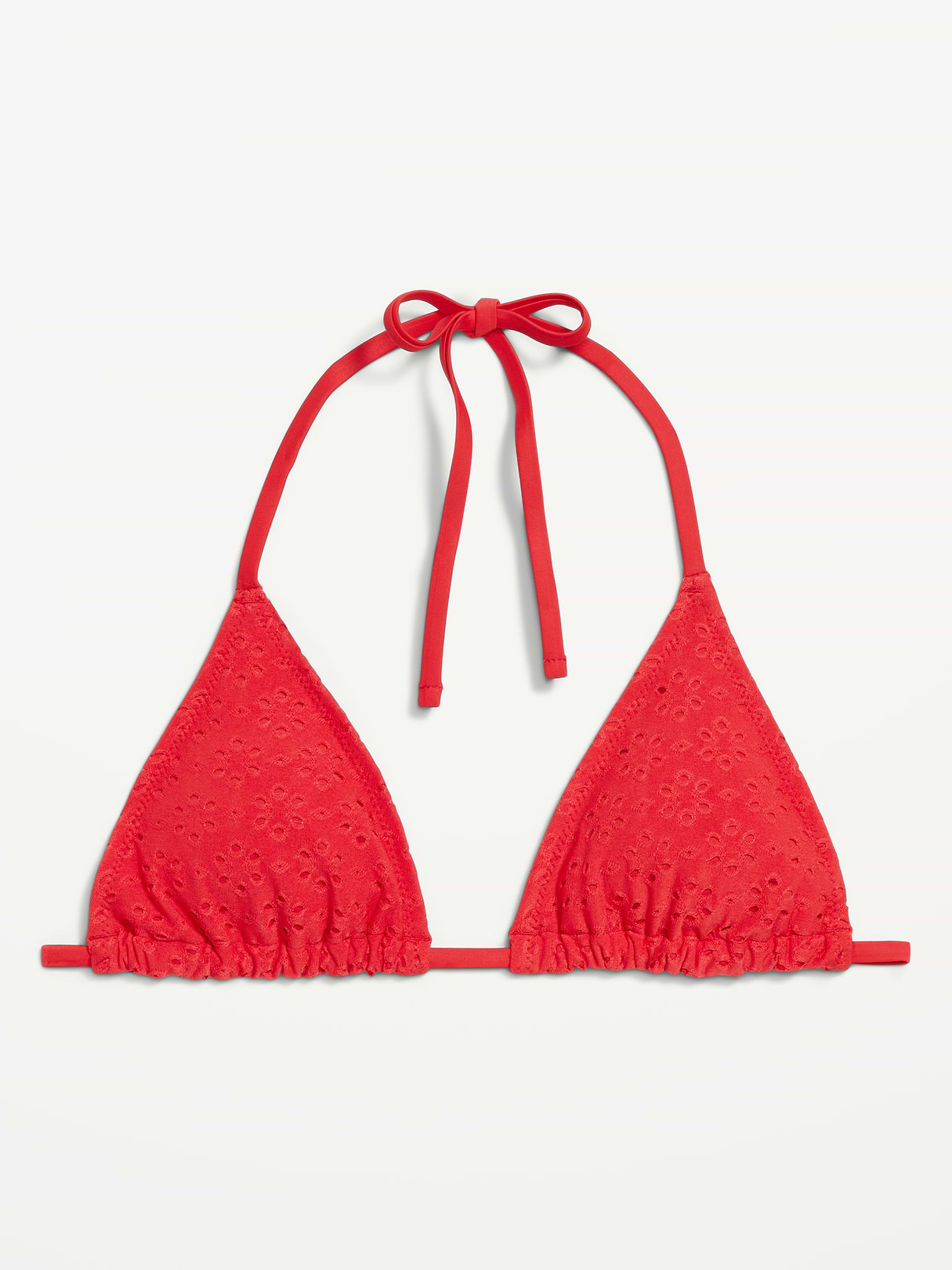 Pique Triangle String Bikini Swim Top - Amaryllis