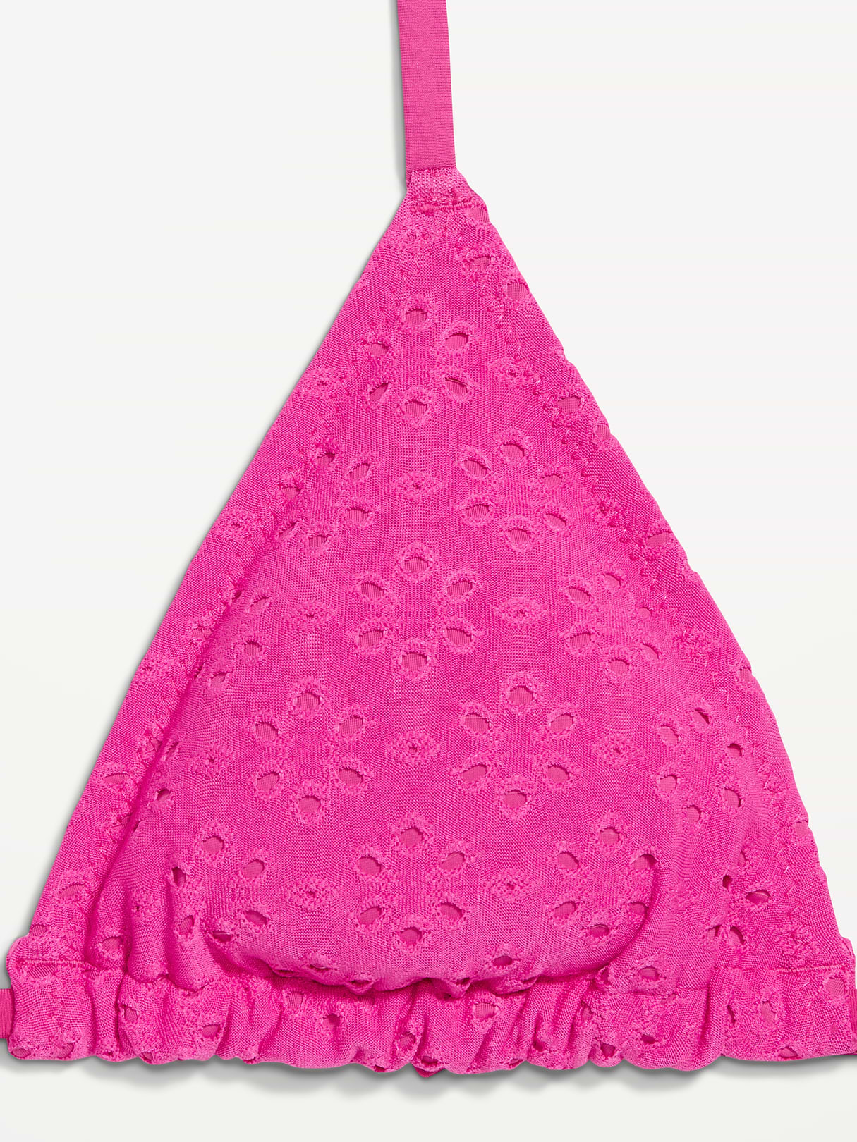 Pique Triangle String Bikini Swim Top - Dragon Fruit