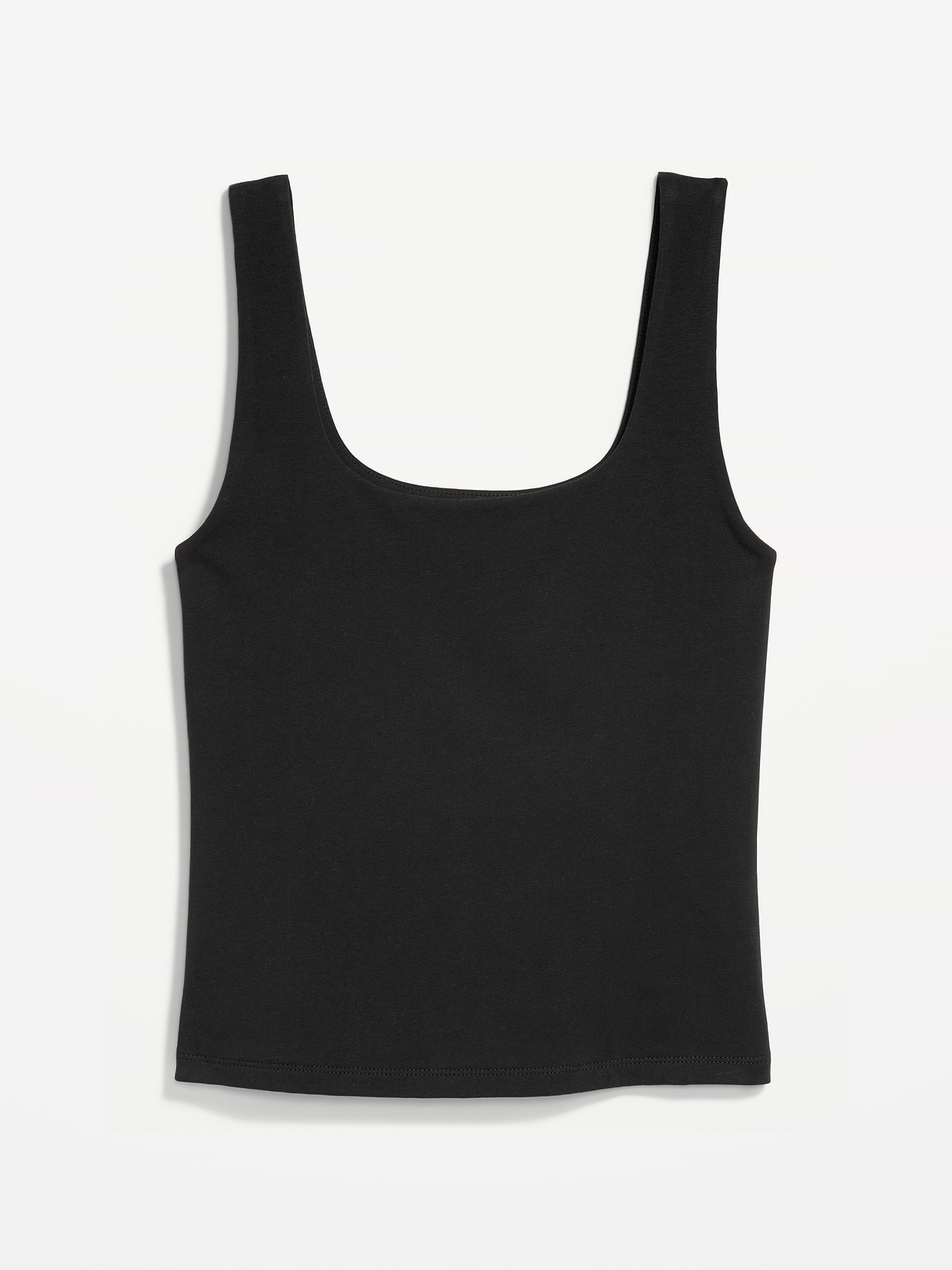 Hug Double-Layer Scoop-Neck Tank Top - Black Jack 3