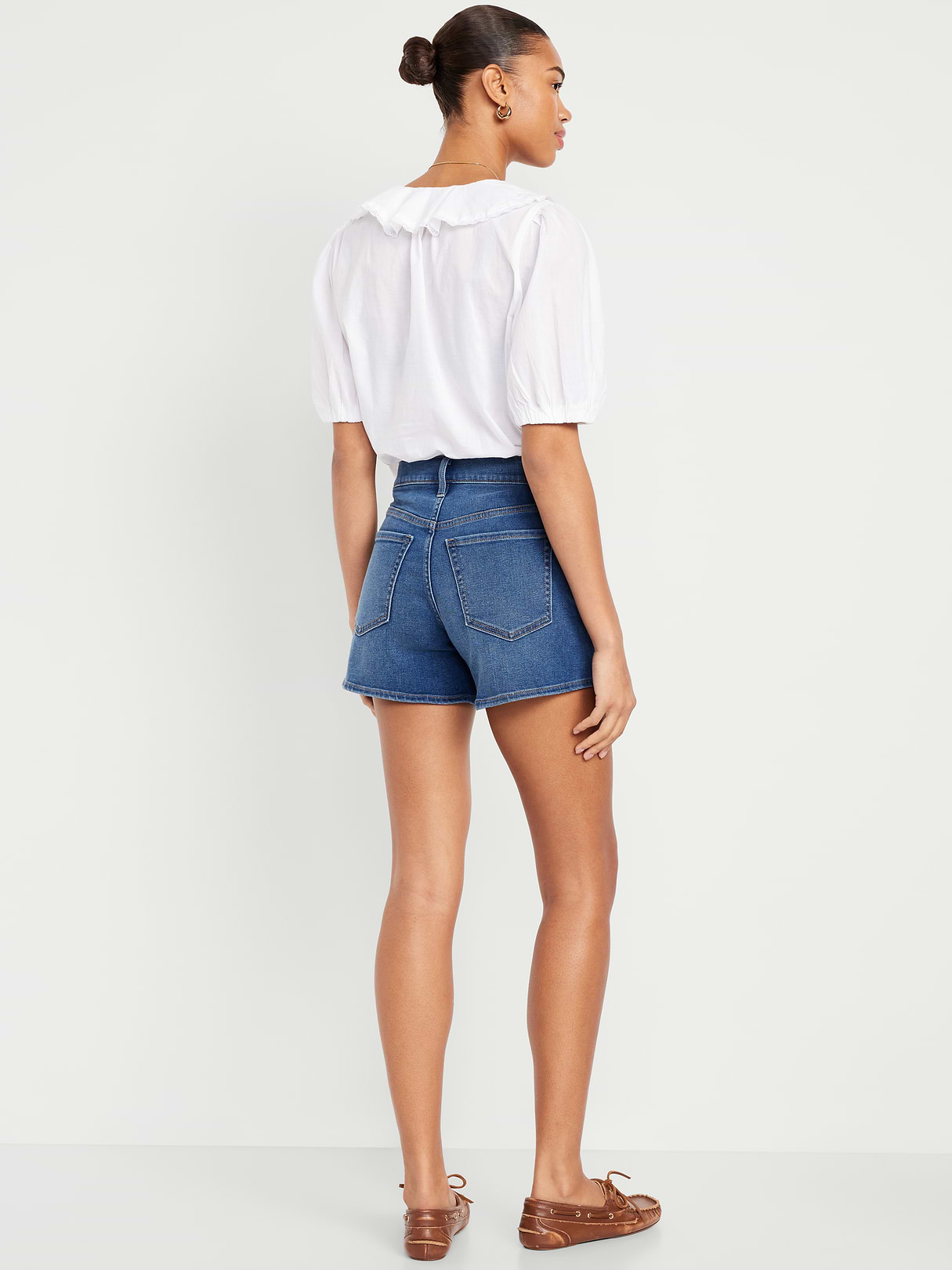 High-Waisted Wow Jean Shorts -- 4-inch inseam - New Moon