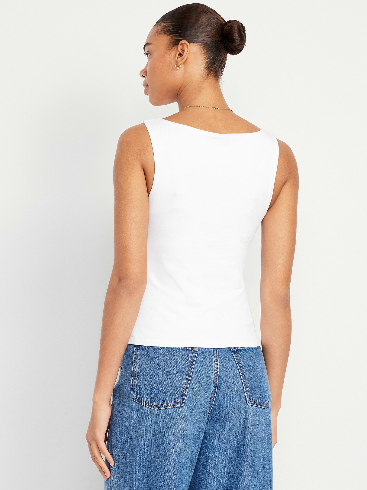 Hug Double-Layer Boatneck Top - Calla Lilies