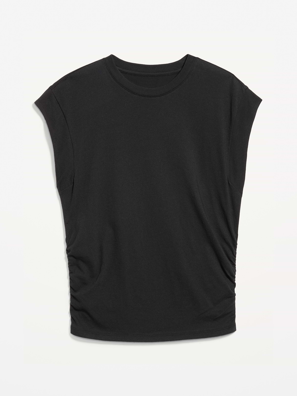 Cap-Sleeve Cinch-Waist Top - Black Jack