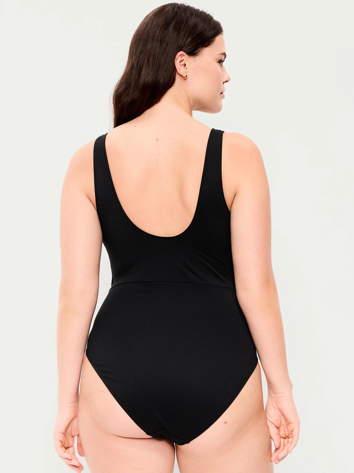 Textured One-Piece Cut-Out Swimsuit - Black Jack