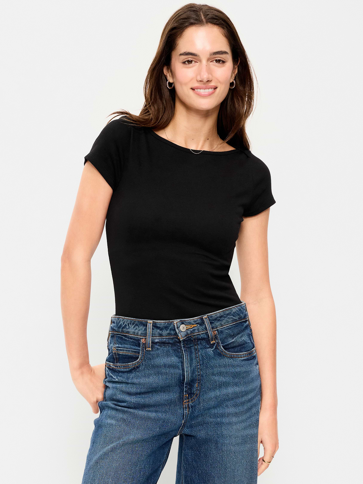 Snug Boatneck T-Shirt - Black Jack