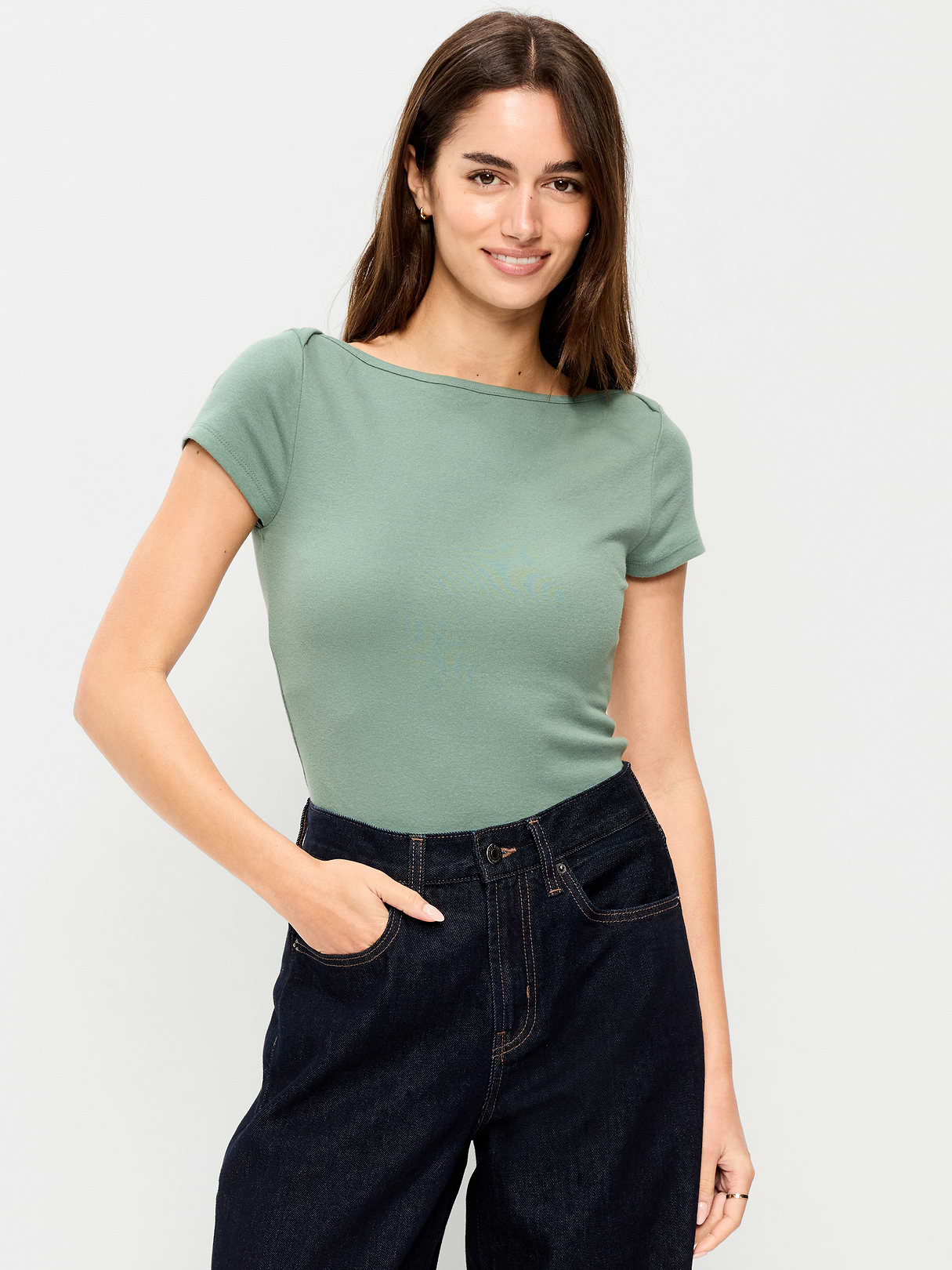 Snug Boatneck T-Shirt - Dried Herb