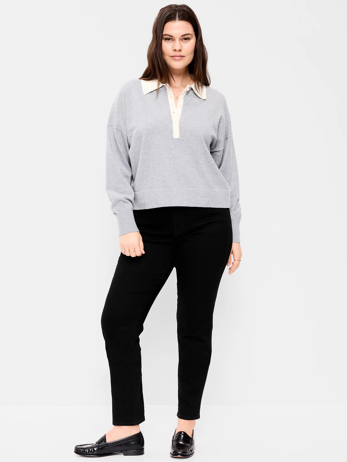 High-Waisted Slim Jeans - BlackJack