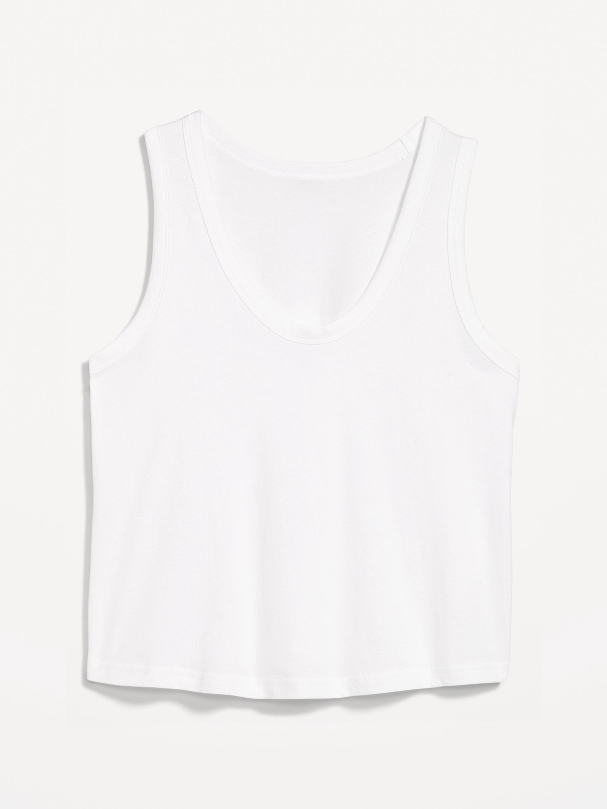 Relaxed Scoop-Neck Tank Top - White Lilies