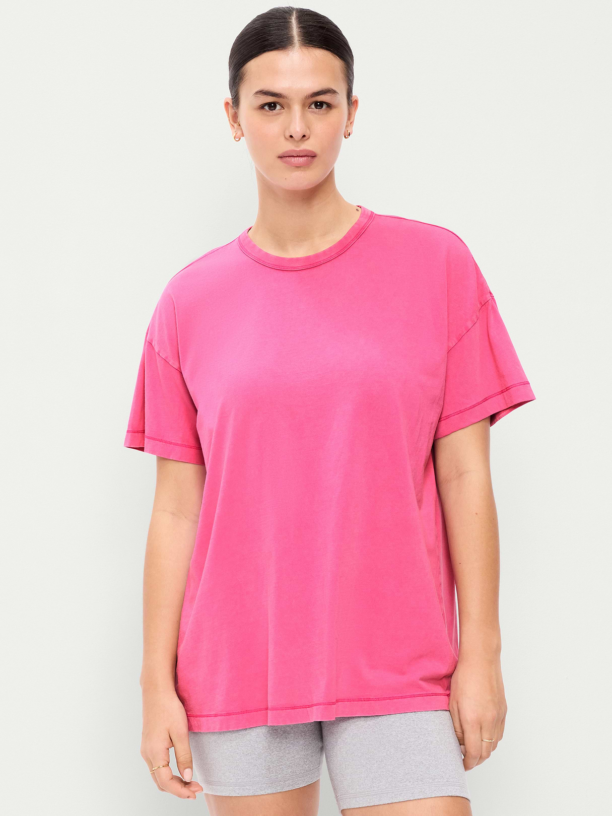 Oversized EveryWear Tunic T-Shirt - Dragonfruit