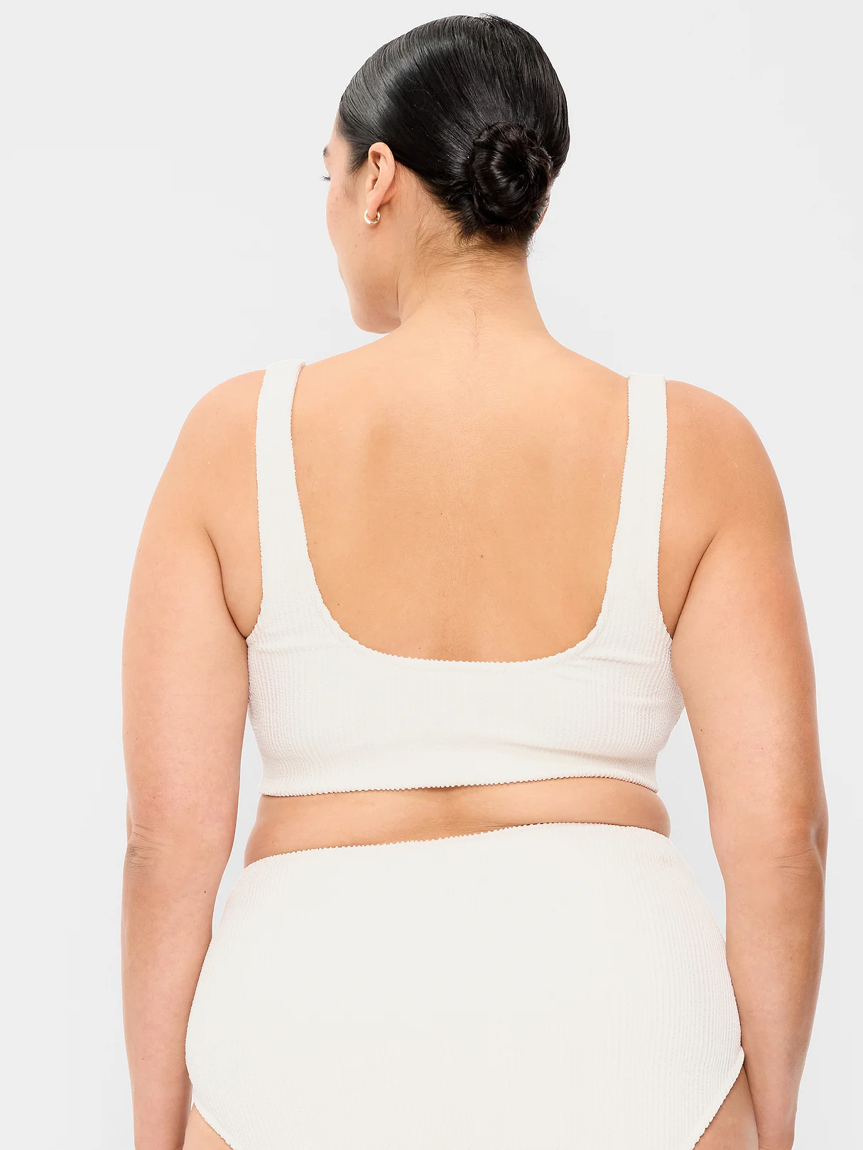Ribbed Scoop-Neck Swim Top - Sea Salt