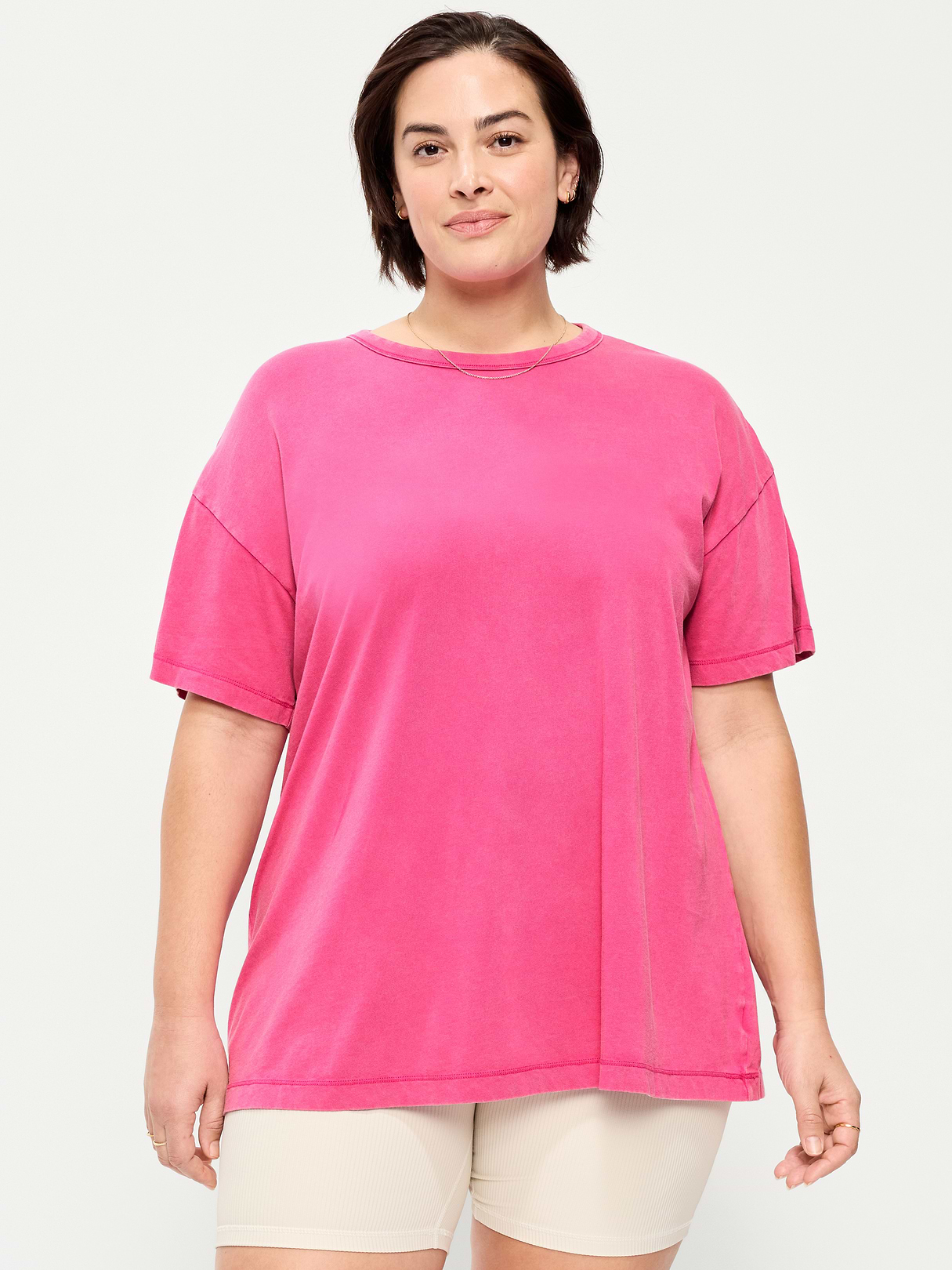 Oversized EveryWear Tunic T-Shirt - Dragonfruit