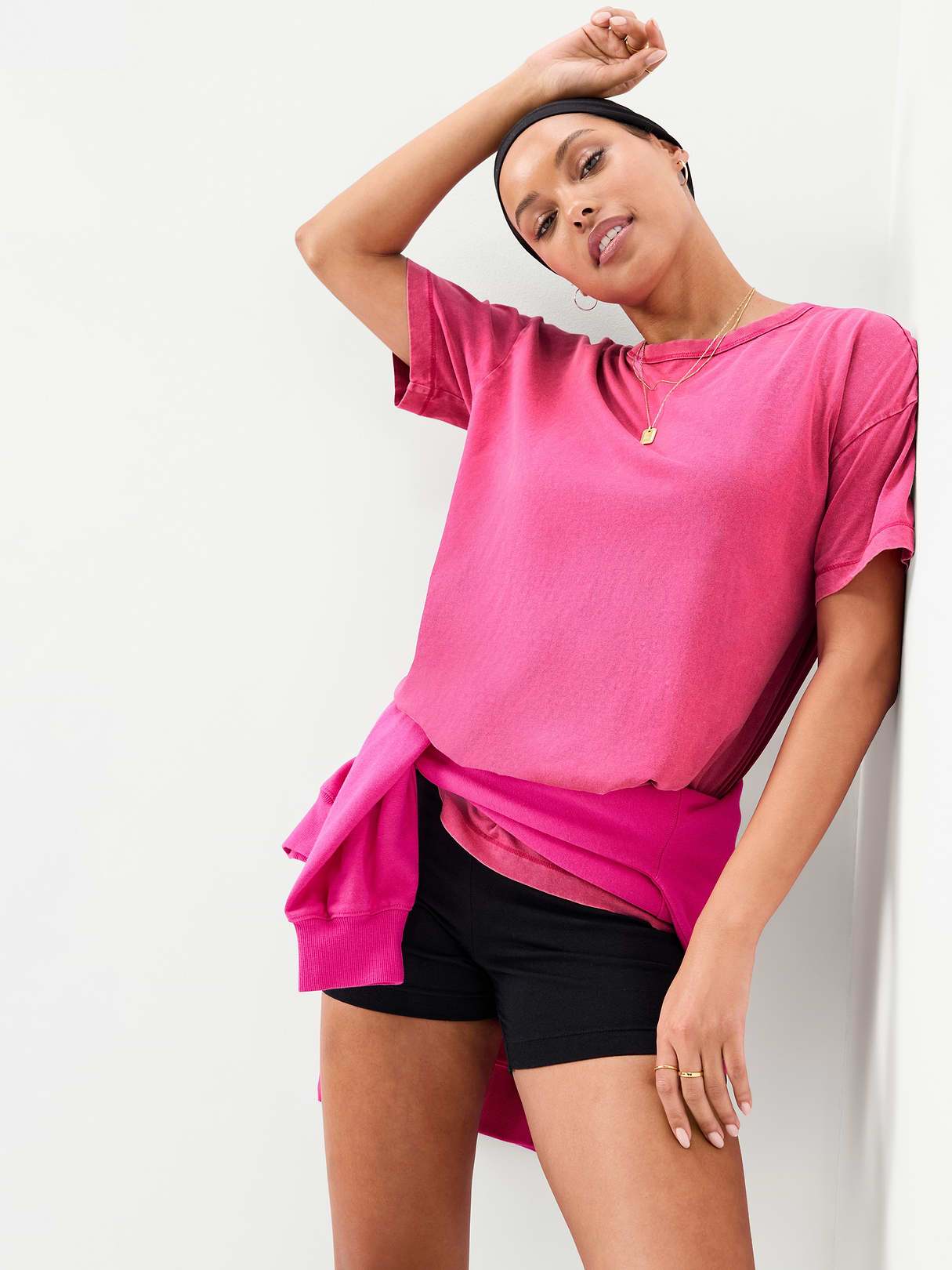 Oversized EveryWear Tunic T-Shirt - Dragonfruit