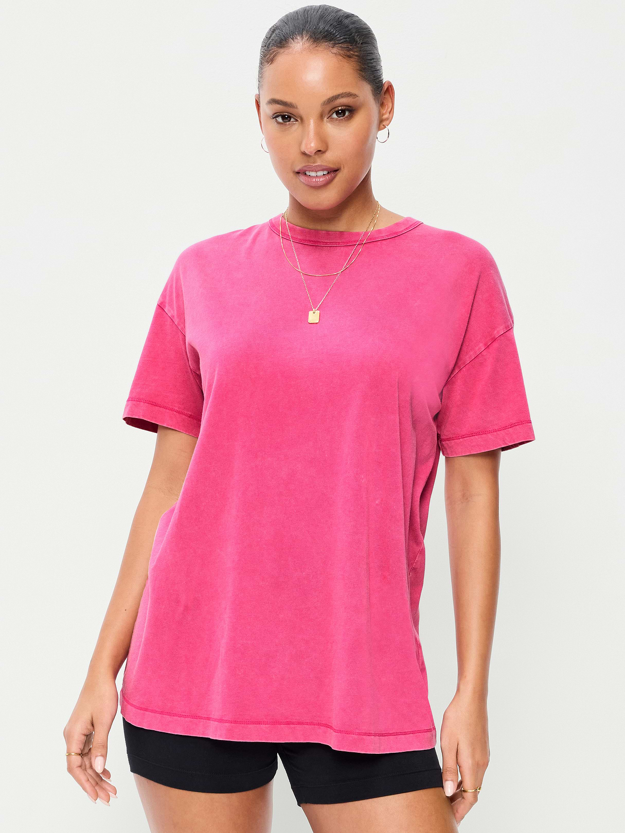 Oversized EveryWear Tunic T-Shirt - Dragonfruit