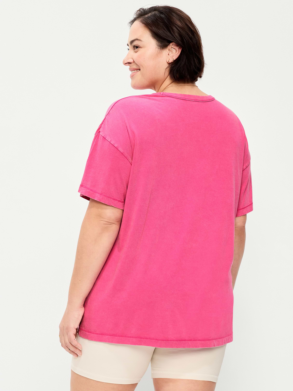 Oversized EveryWear Tunic T-Shirt - Dragonfruit