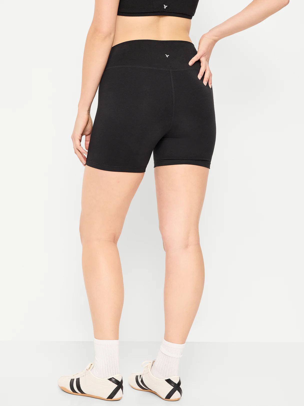 High-Waisted PowerChill Biker Shorts -- 5-inch inseam - Black Jack