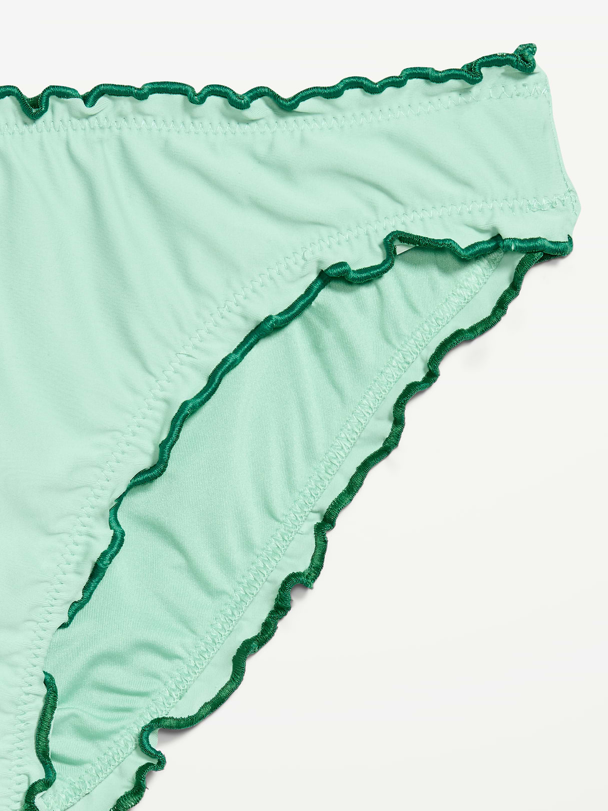 Mid-Rise Ruffle Trim Swim Bottoms - Palo Verde