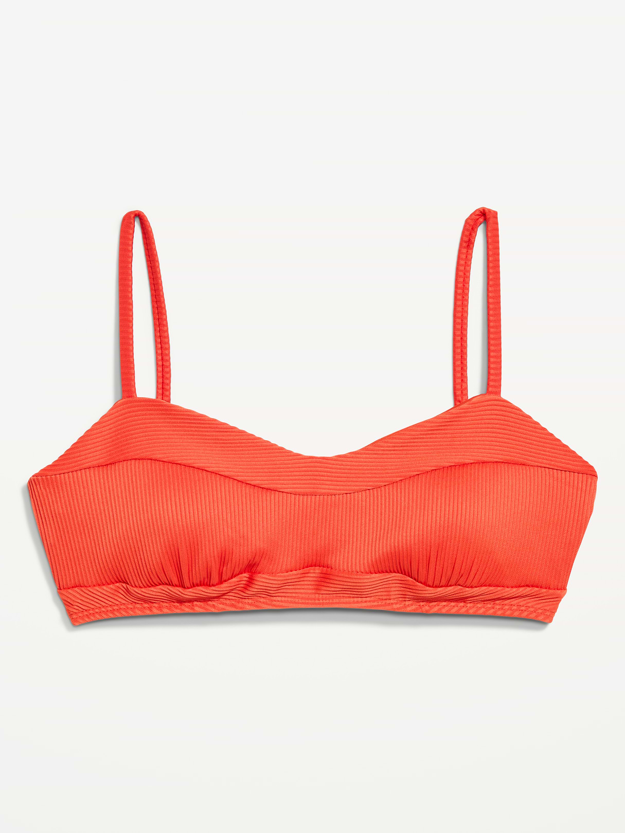Ribbed Bra Bikini Swim Top - Ornament Orange