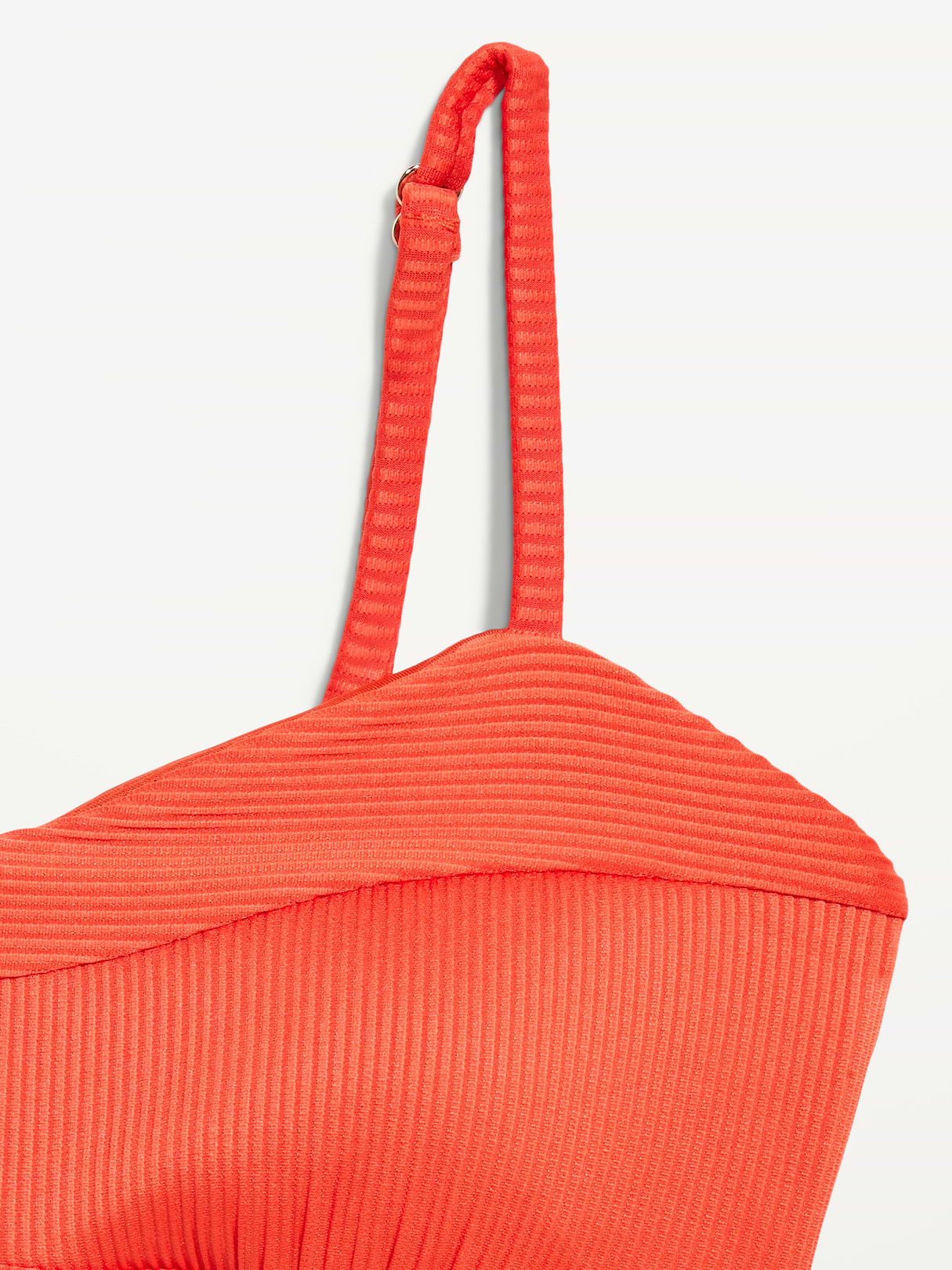 Ribbed Bra Bikini Swim Top - Ornament Orange