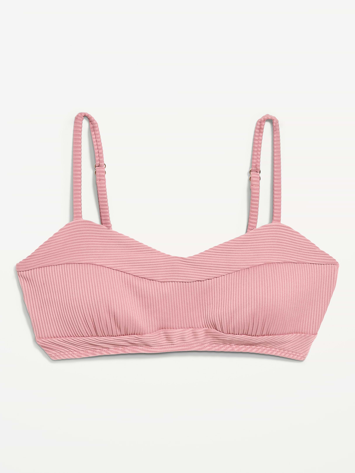 Ribbed Bra Bikini Swim Top - Dusty Birch