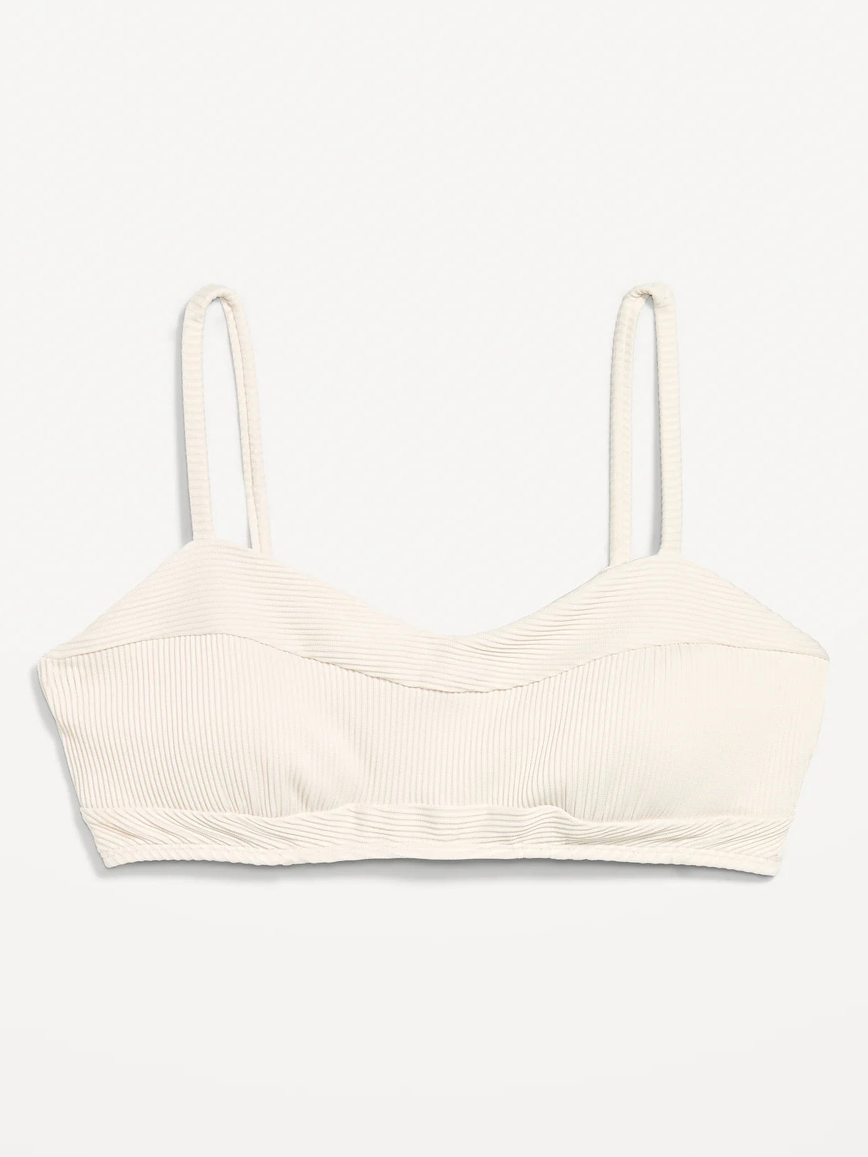 Ribbed Bra Bikini Swim Top - Wish Bone