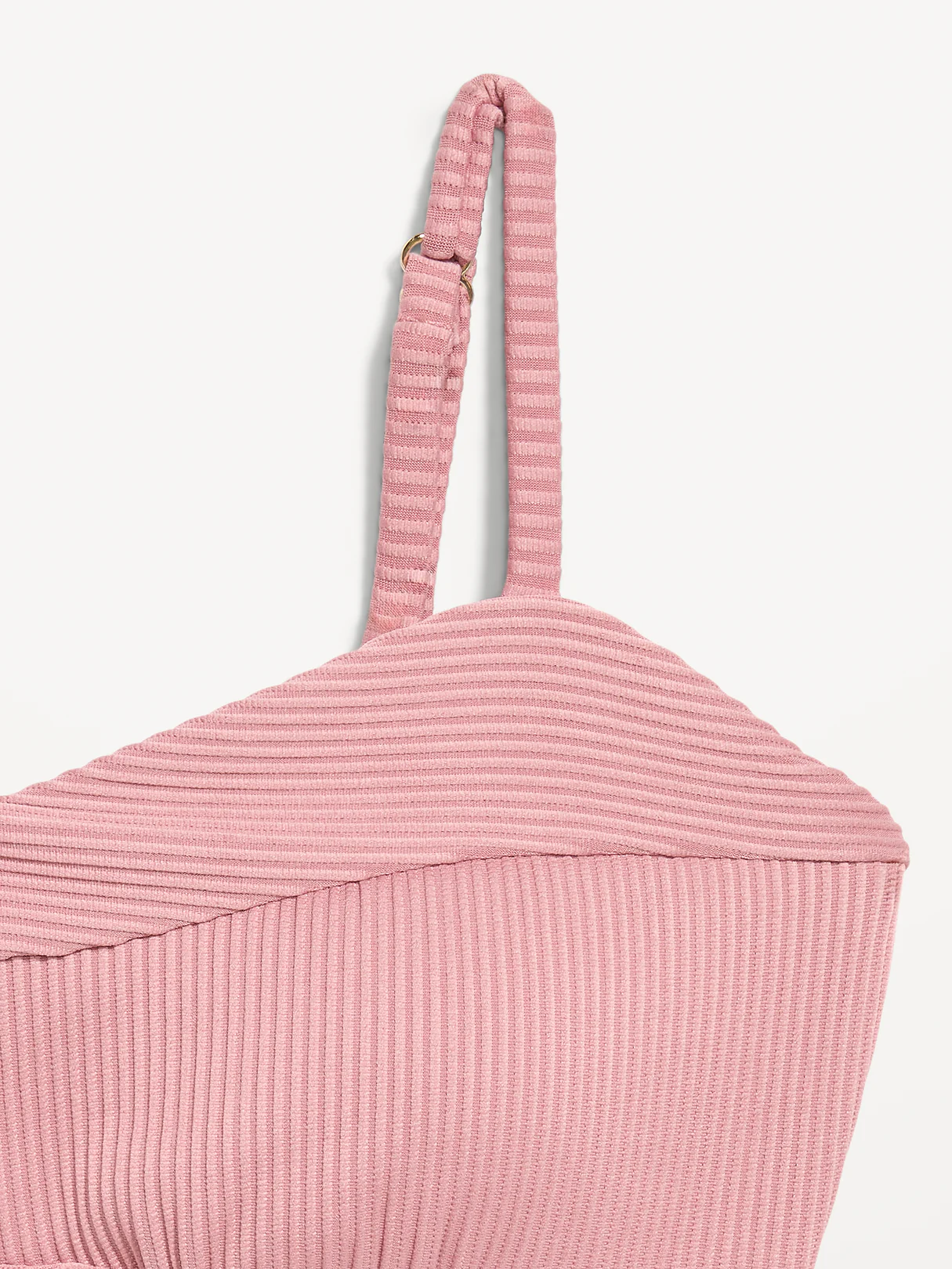 Ribbed Bra Bikini Swim Top - Dusty Birch