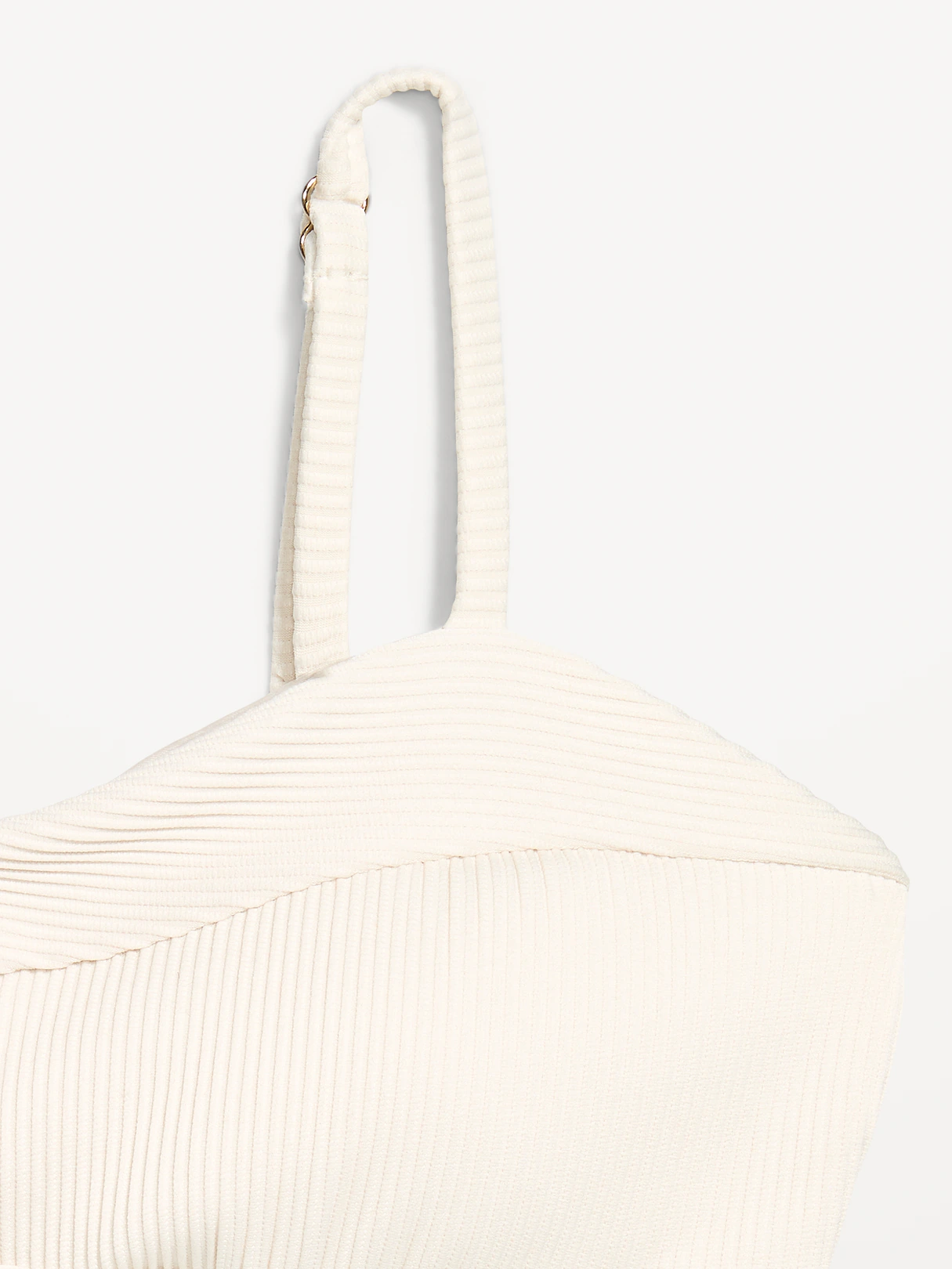 Ribbed Bra Bikini Swim Top - Wish Bone