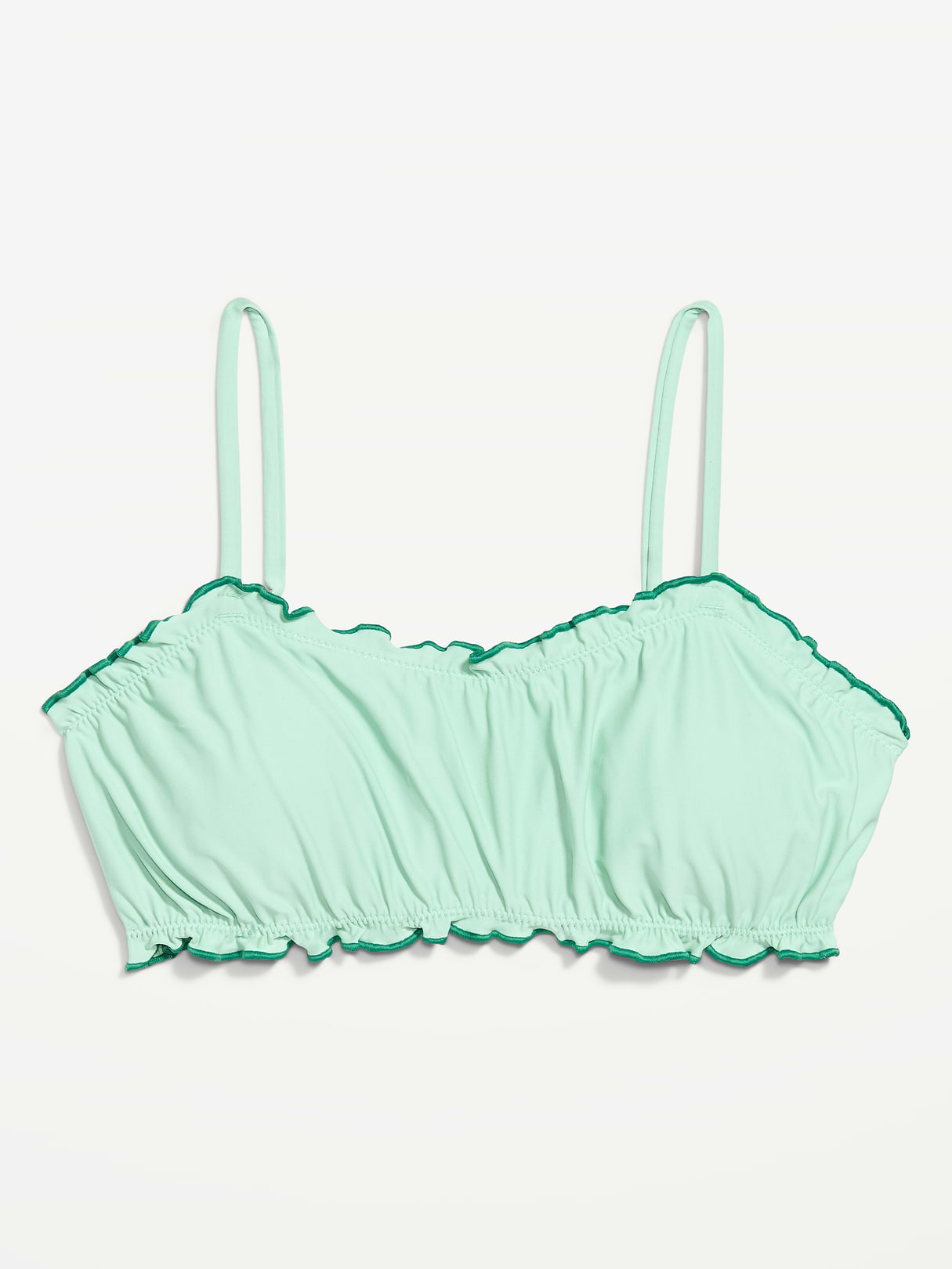 Scoop-Neck Ruffle Swim Top - Palo Verde