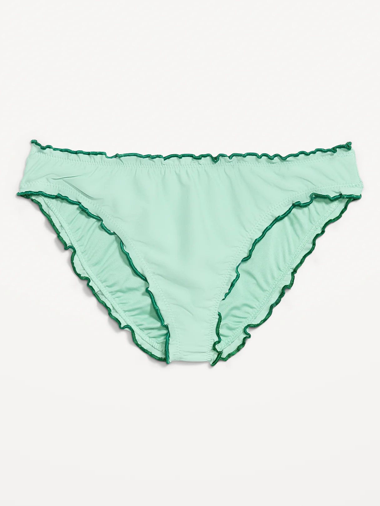 Mid-Rise Ruffle Trim Swim Bottoms - Palo Verde