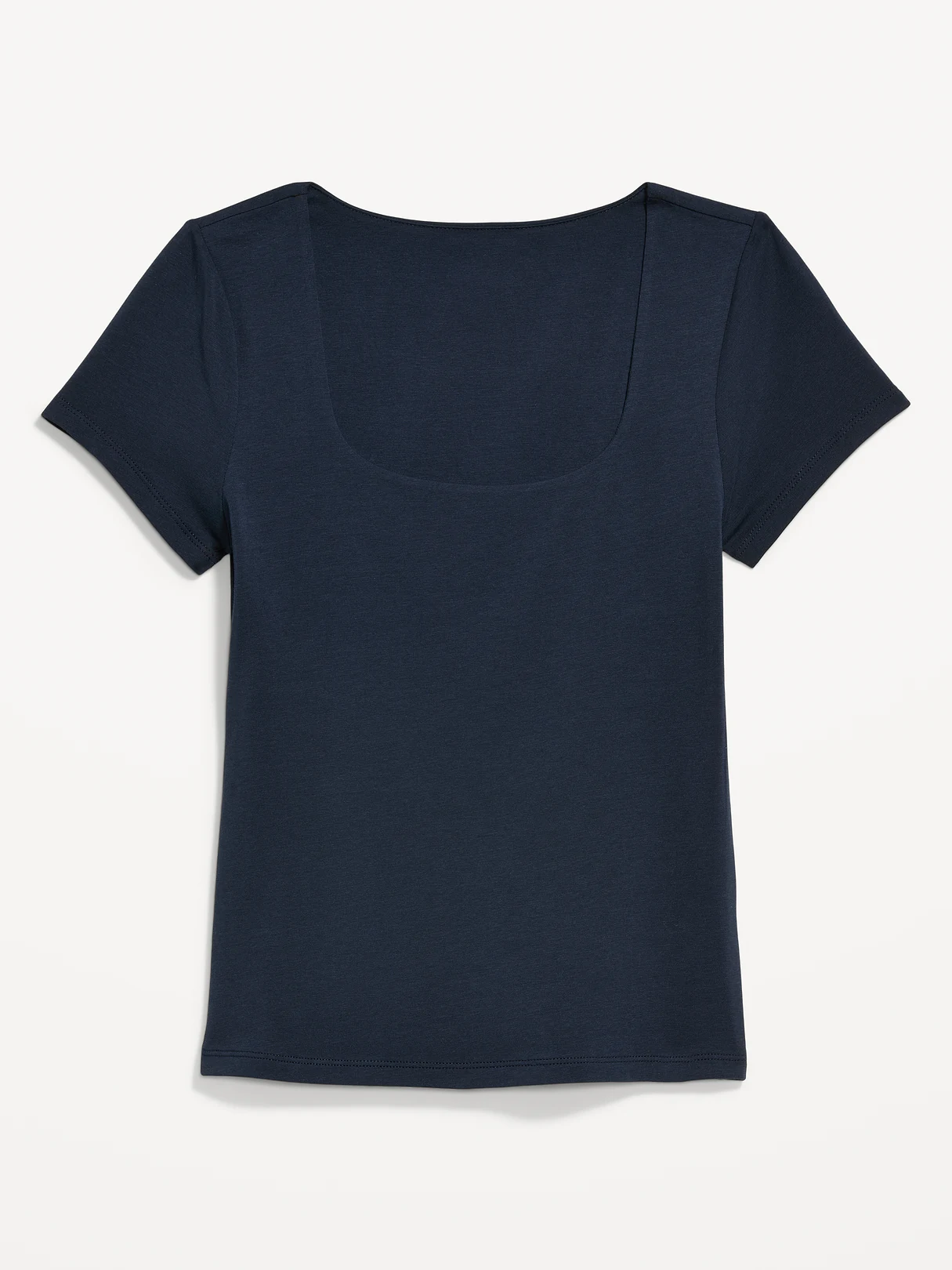 Hug Double-Layer Scoop-Neck Top - In the Navy