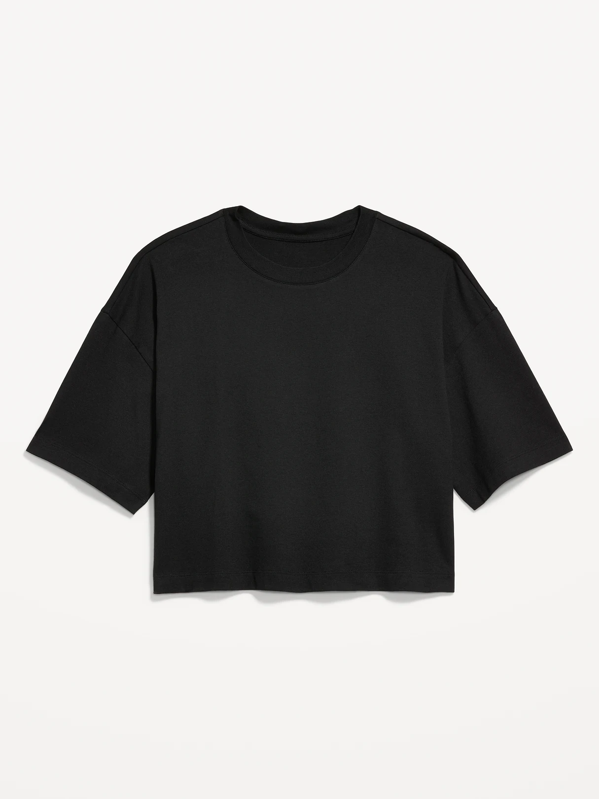 Vintage Crew-Neck Oversized Crop T-Shirt - Black Jack 3