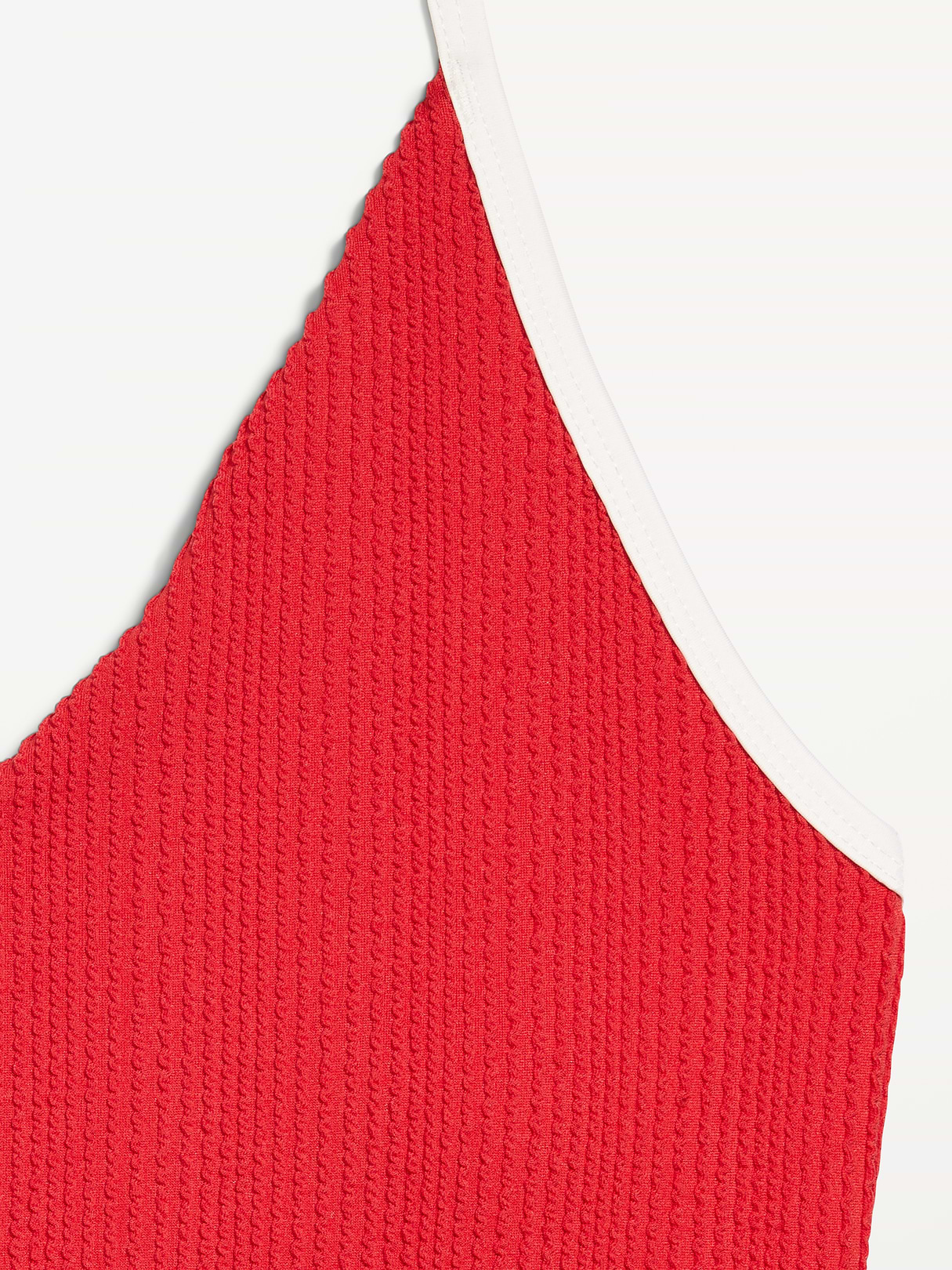 Pique V-Neck Halter Swimsuit - Amaryllis