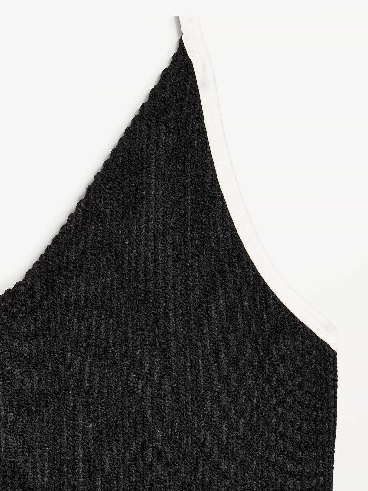 Pique V-Neck Halter Swimsuit - Black Jack (861796032)