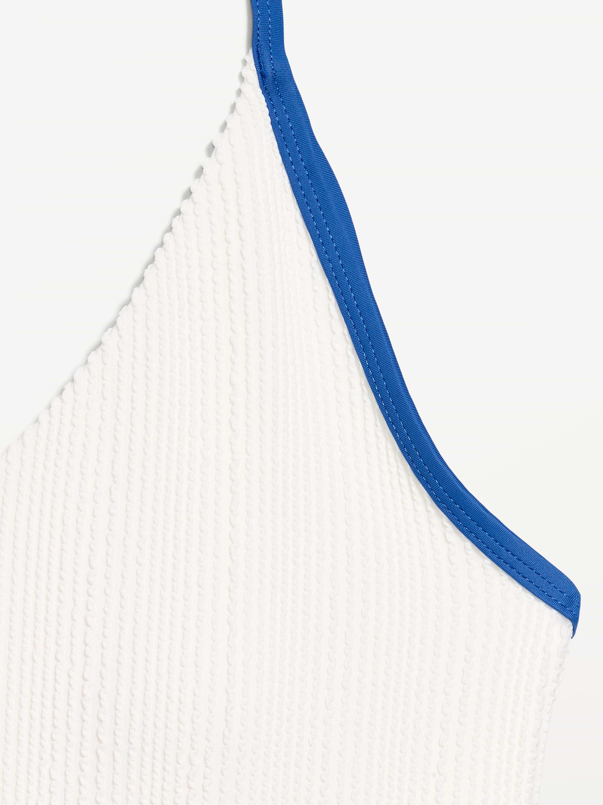 Pique V-Neck Halter Swimsuit - Sea Salt