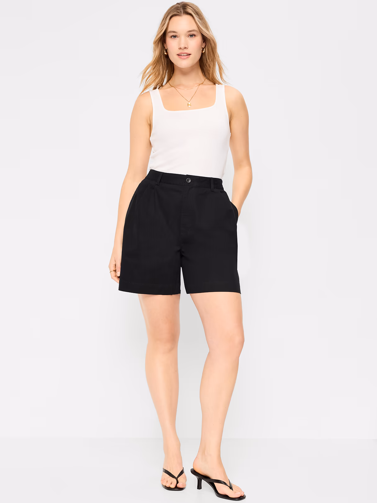 High-Waisted OGC Chino Shorts -- 6-inch inseam - Black Jack
