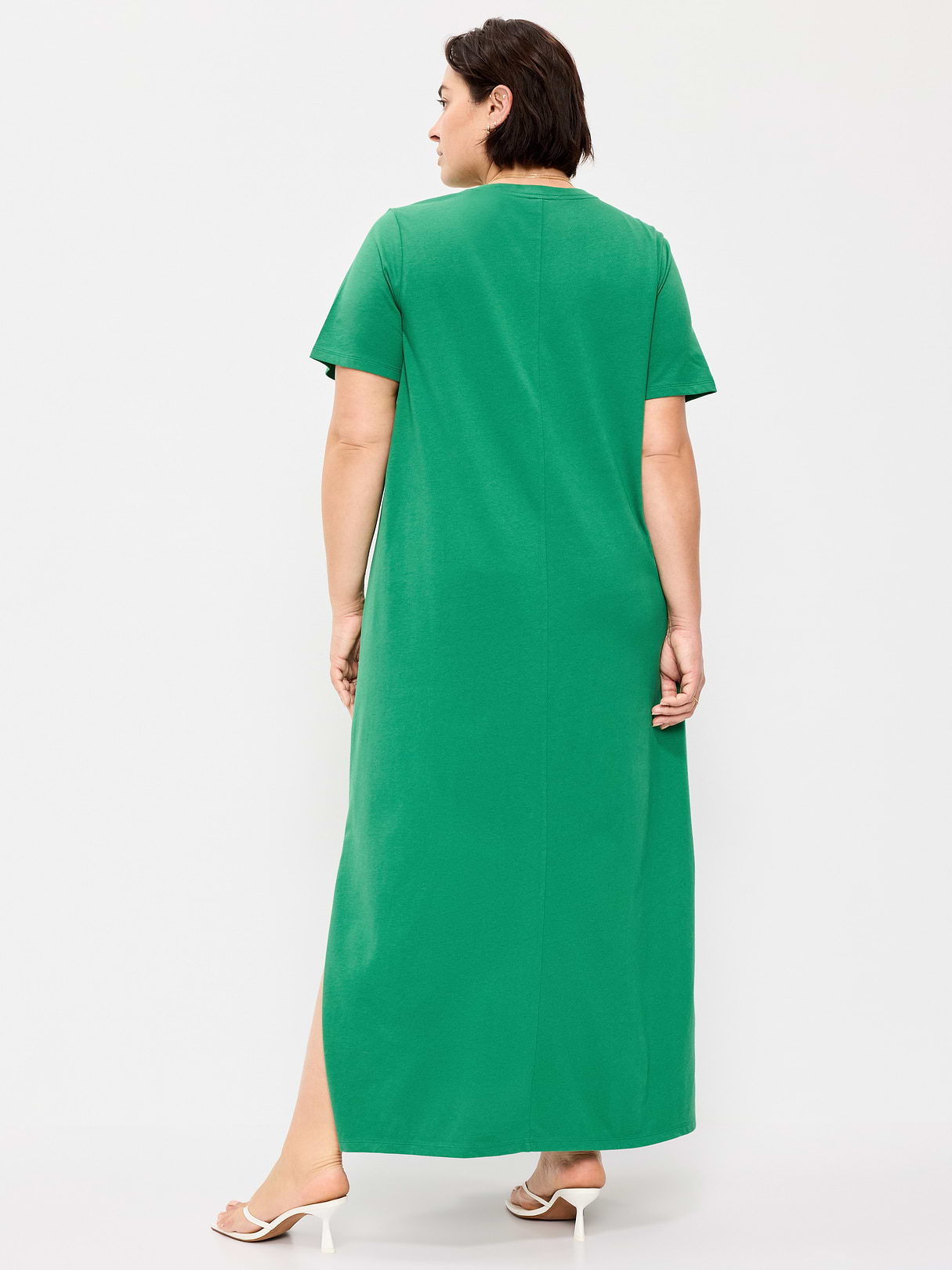 Vintage Crew-Neck Maxi Dress - Emerald Pigment